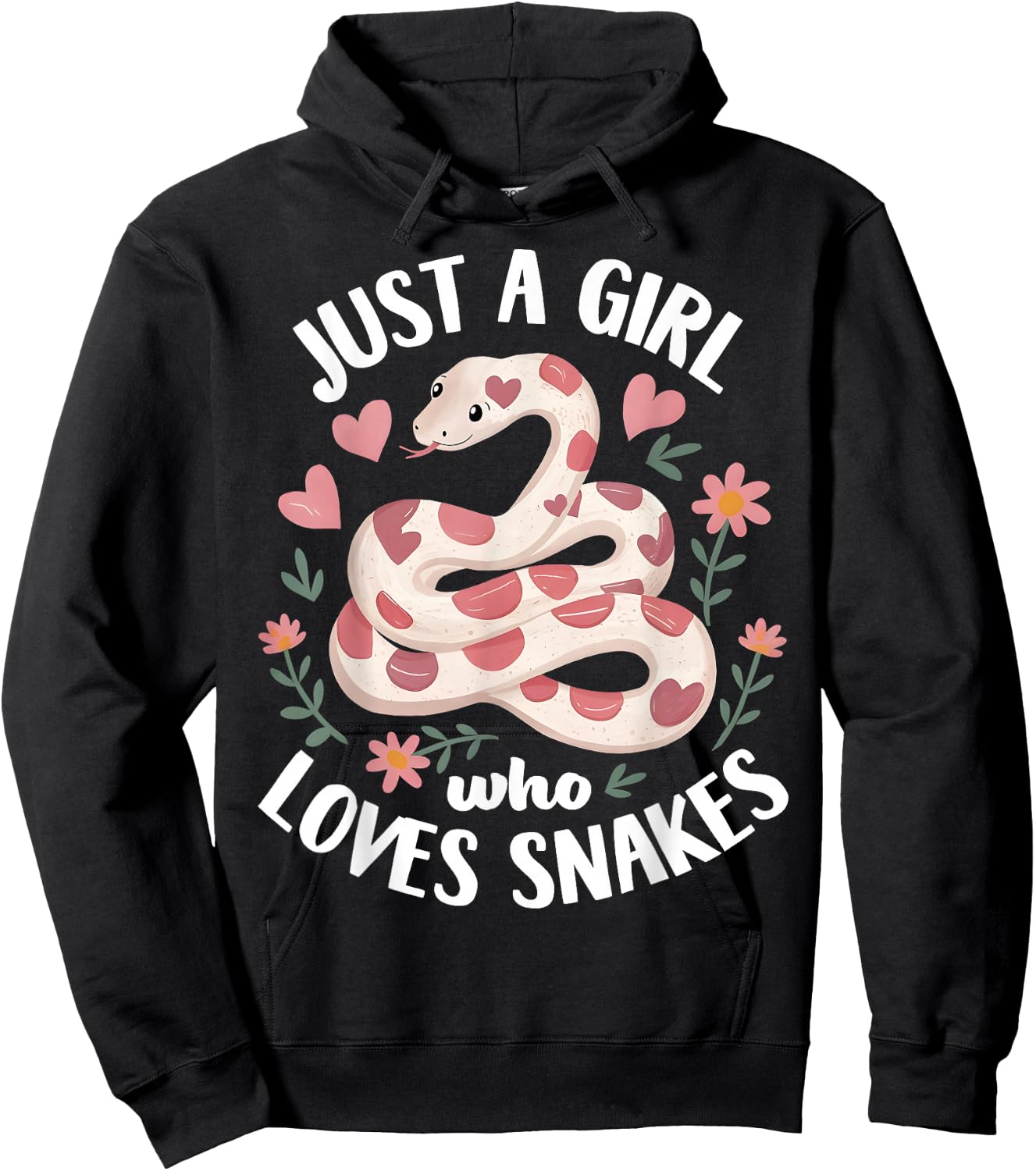 Girl Loves Snakes - Woman Snake Lover - I Love Snakes Hoodie - Hoodie | Black