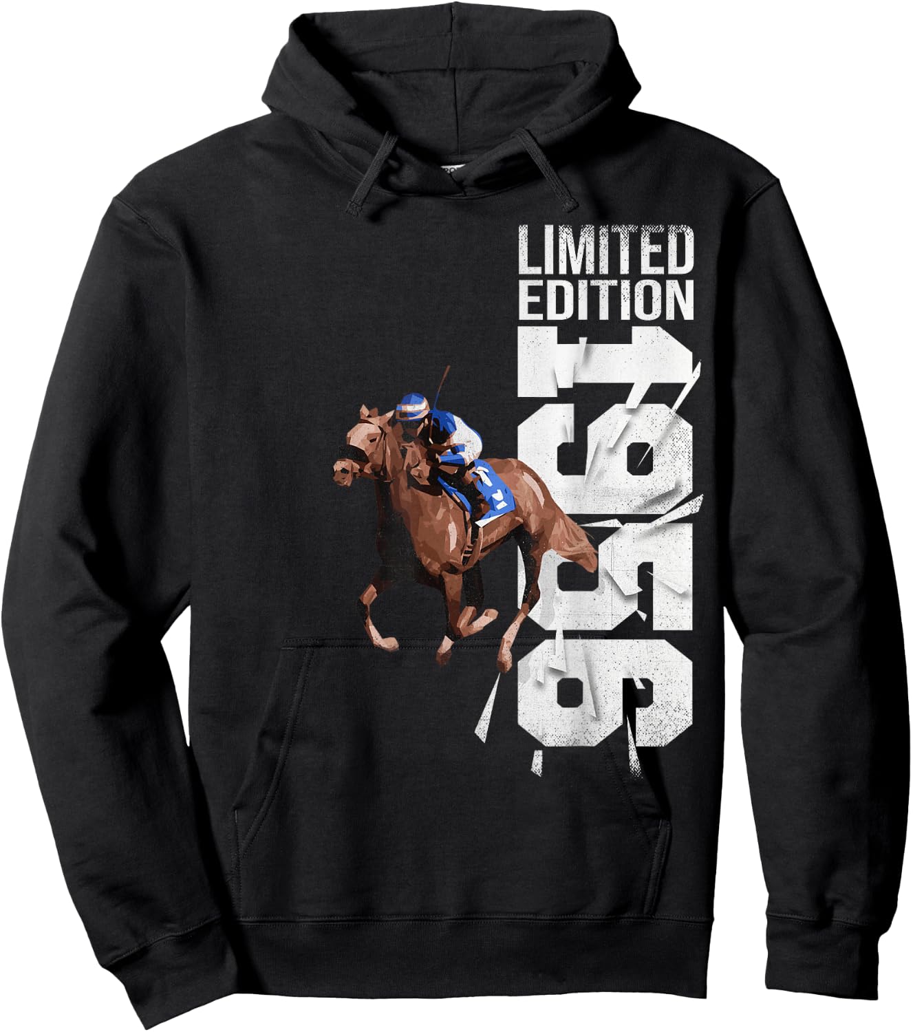Jockey-Cheval-Course Vintage 1956 Anniversaire Cheval Hoodie - Hoodie | Black