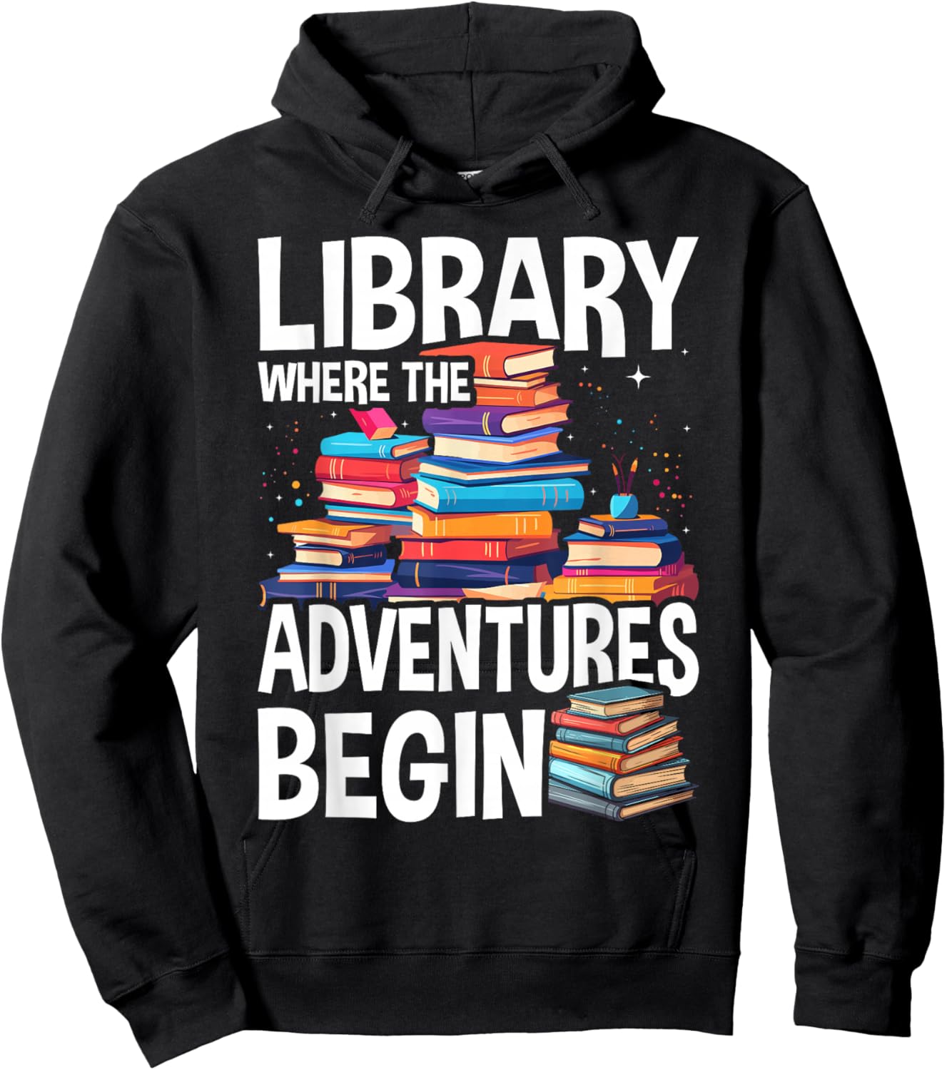Library Where The Adventures Begin - Librarian Book Reader Hoodie - Hoodie | Black