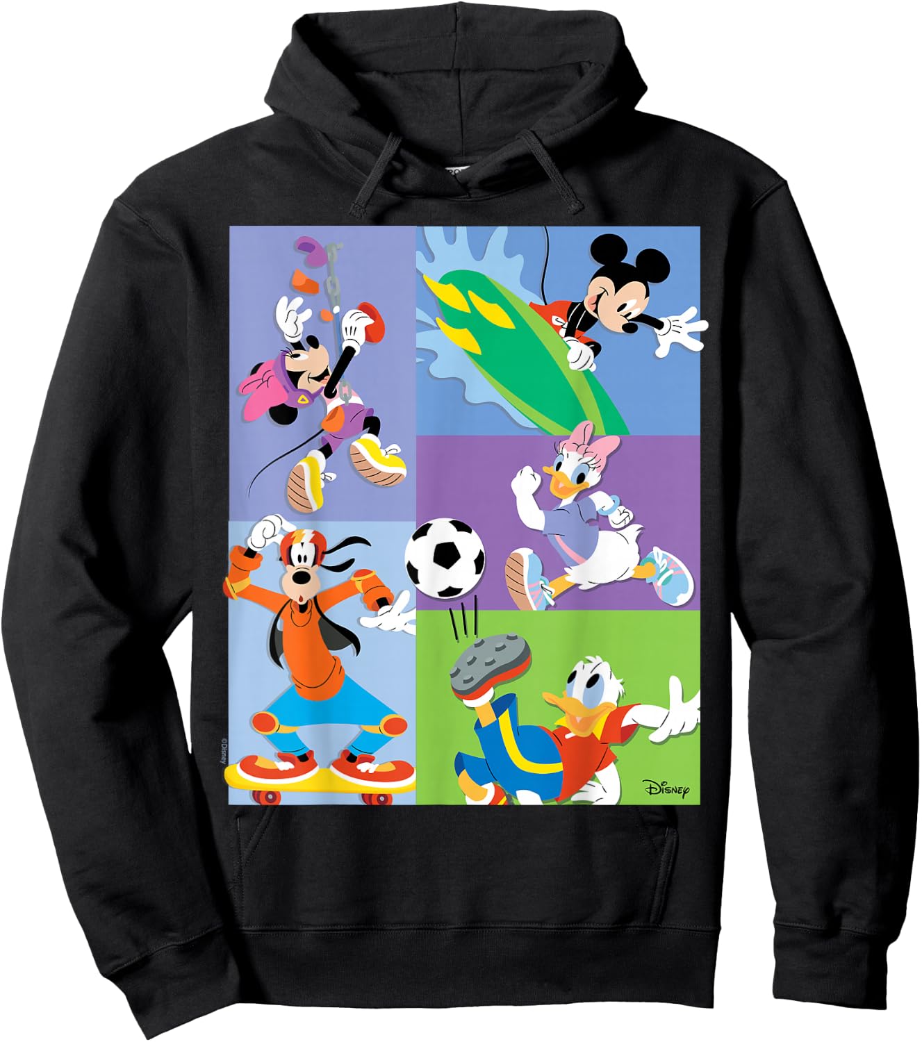 Mickey Mouse Minnie Mouse Donald Duck Daisy Duck Goofy Sport Hoodie - Hoodie | Black