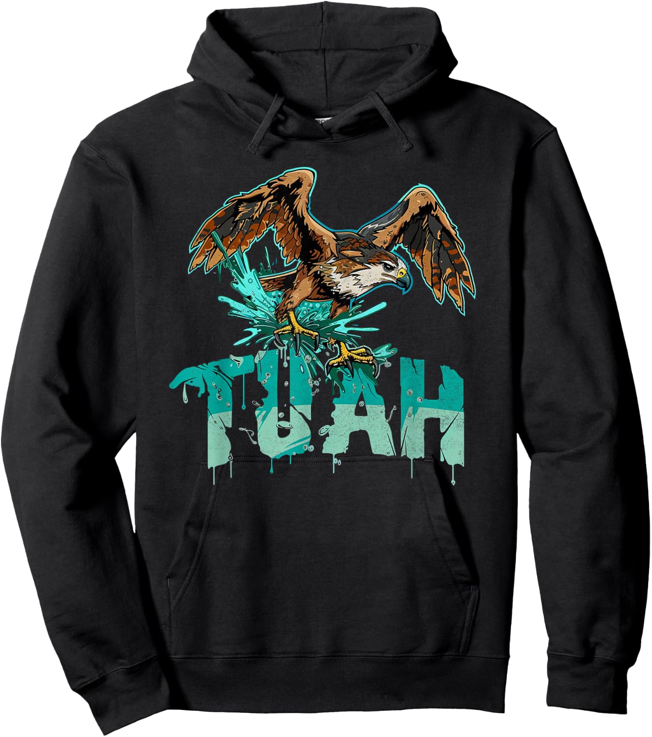Funny Hawk Tuah Guy Spit Joke Wet That Thang Splash Down Hoodie - Hoodie | Black