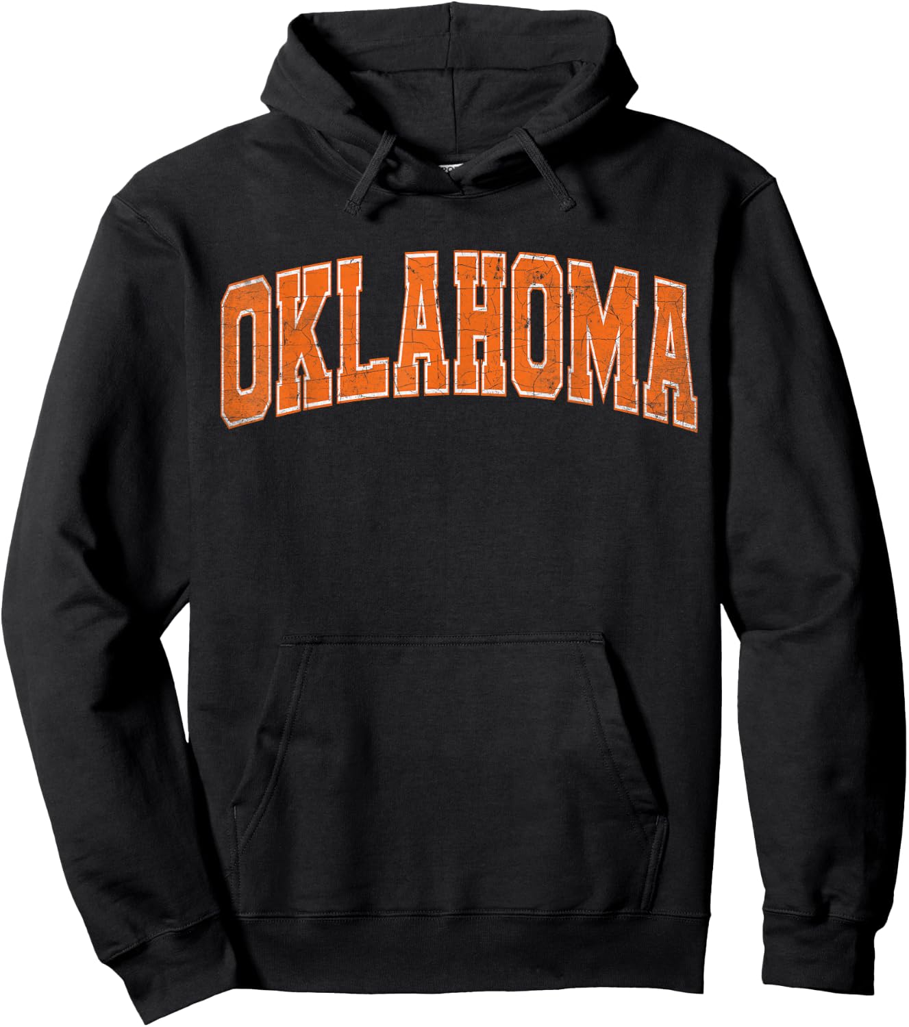 Oklahoma State Retro Orange Varsity Vintage Text Hoodie - Hoodie | Black