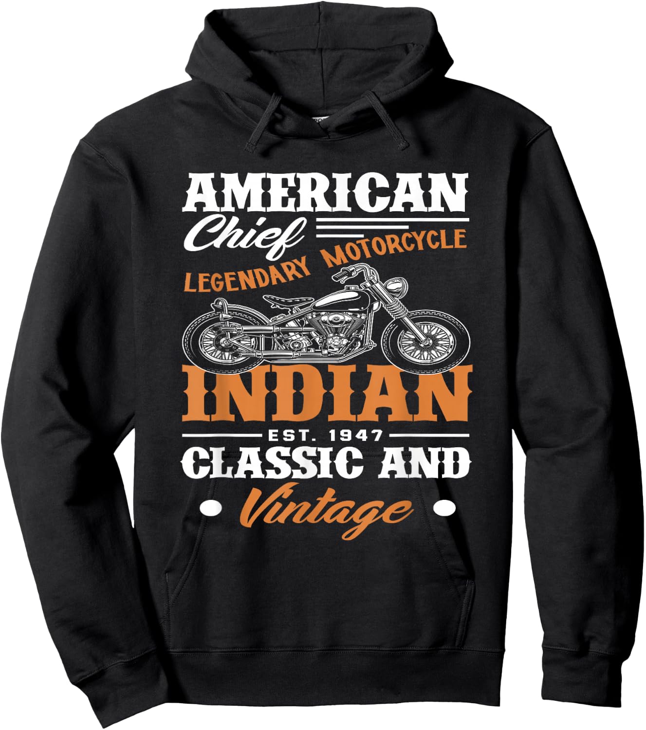 Vintage American Motorrad Indian Biker Lustiges Motorrad Hoodie - Hoodie | Black