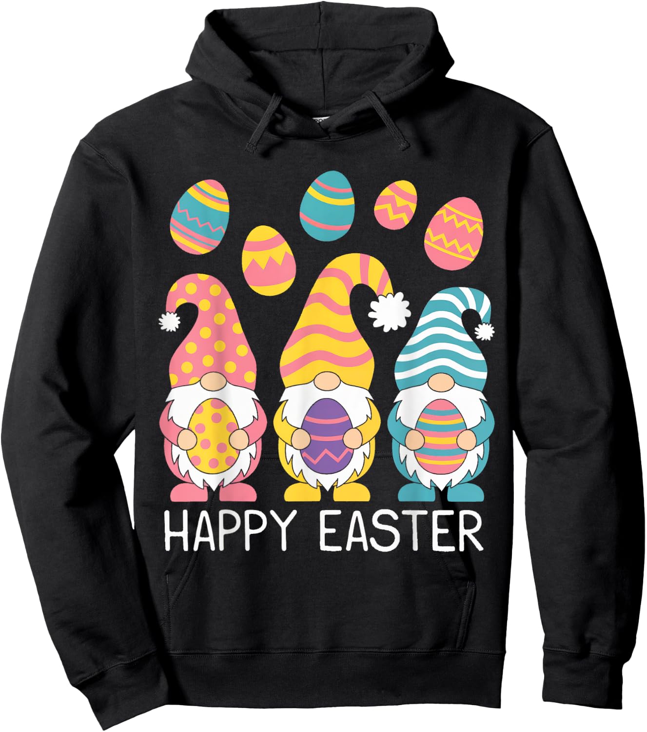 Gnomies Easter Shirts Girls Kids Eggs Gnomes Hoodie - Hoodie | Black