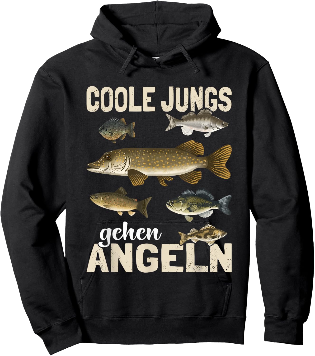 Cool Boys Go Fishing Funny Fish Sport Fisherman Fisherman Hoodie - Hoodie | Black