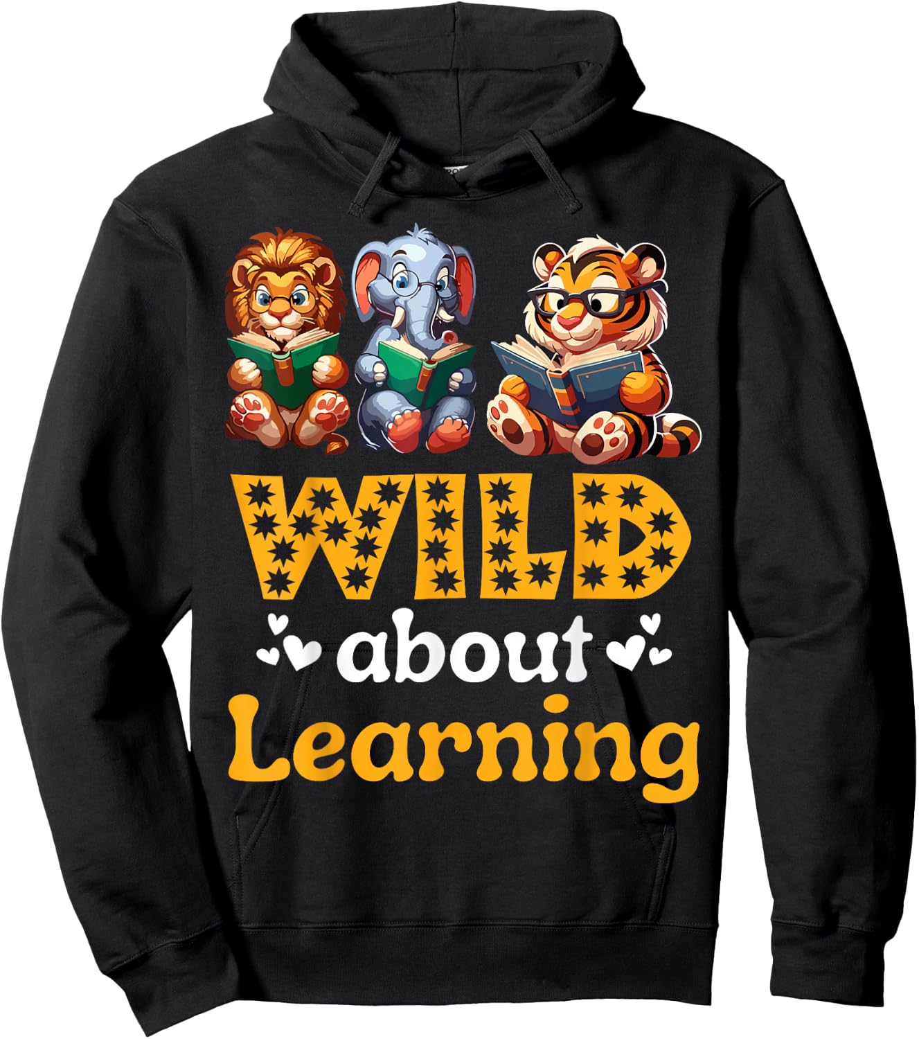 Wild About Learning Teacher Appreciation Back To School Kids Hoodie - Hoodie | Black