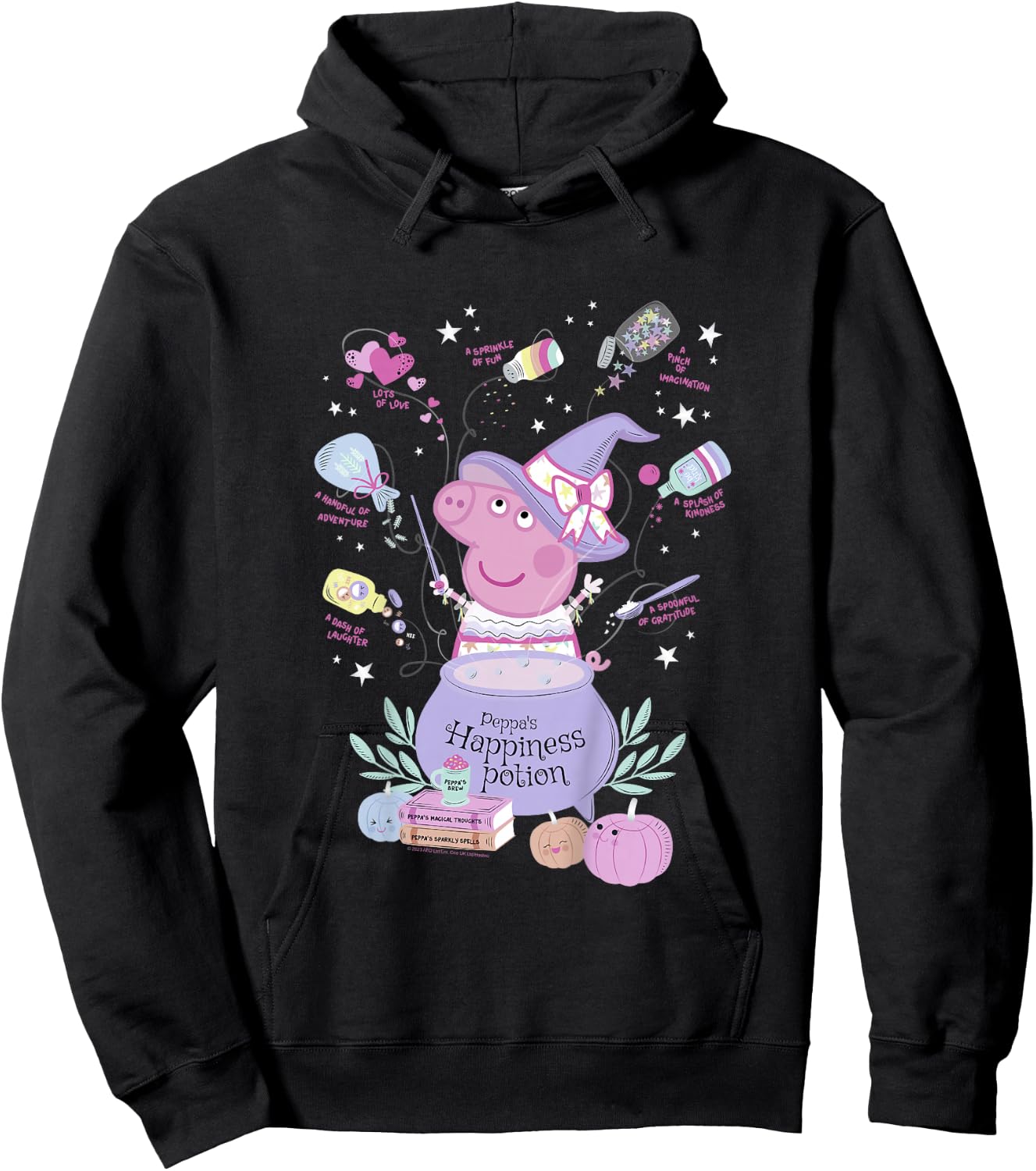 Kids Peppa Pig Halloween Peppa's Happiness Potion Cauldron Mix Hoodie - Hoodie | Black