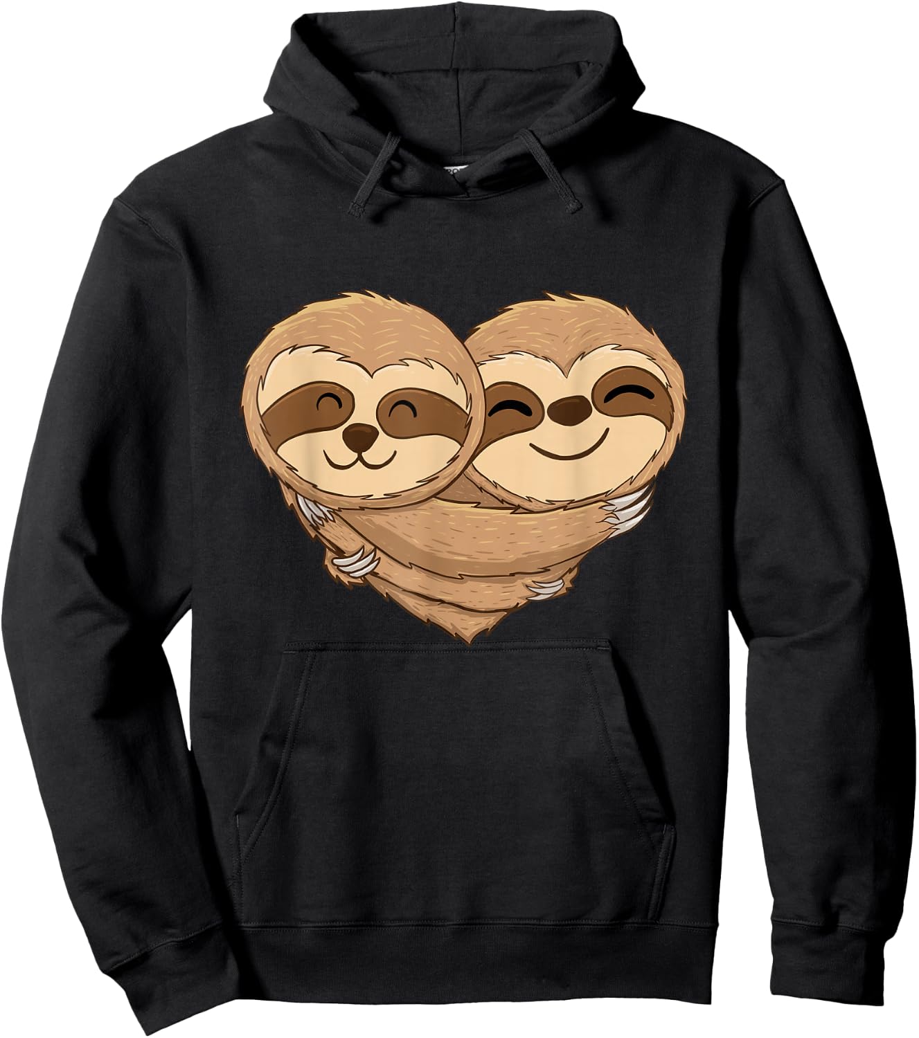 Sloth Couple - Lover Valentines Heart Wildlife Zookeeper Hoodie - Hoodie | Black