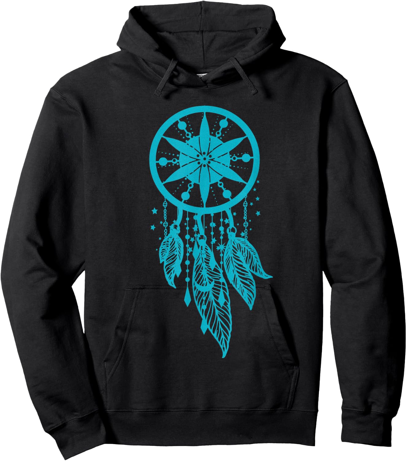 Teal dream catcher moon boho style dream catcher Hoodie - Hoodie | Black