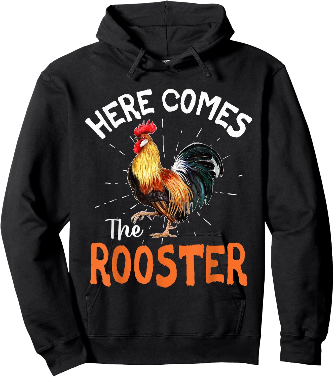 Here Comes The Rooster Shirt Chicken Lady Outfit Hoodie - Hoodie | Black