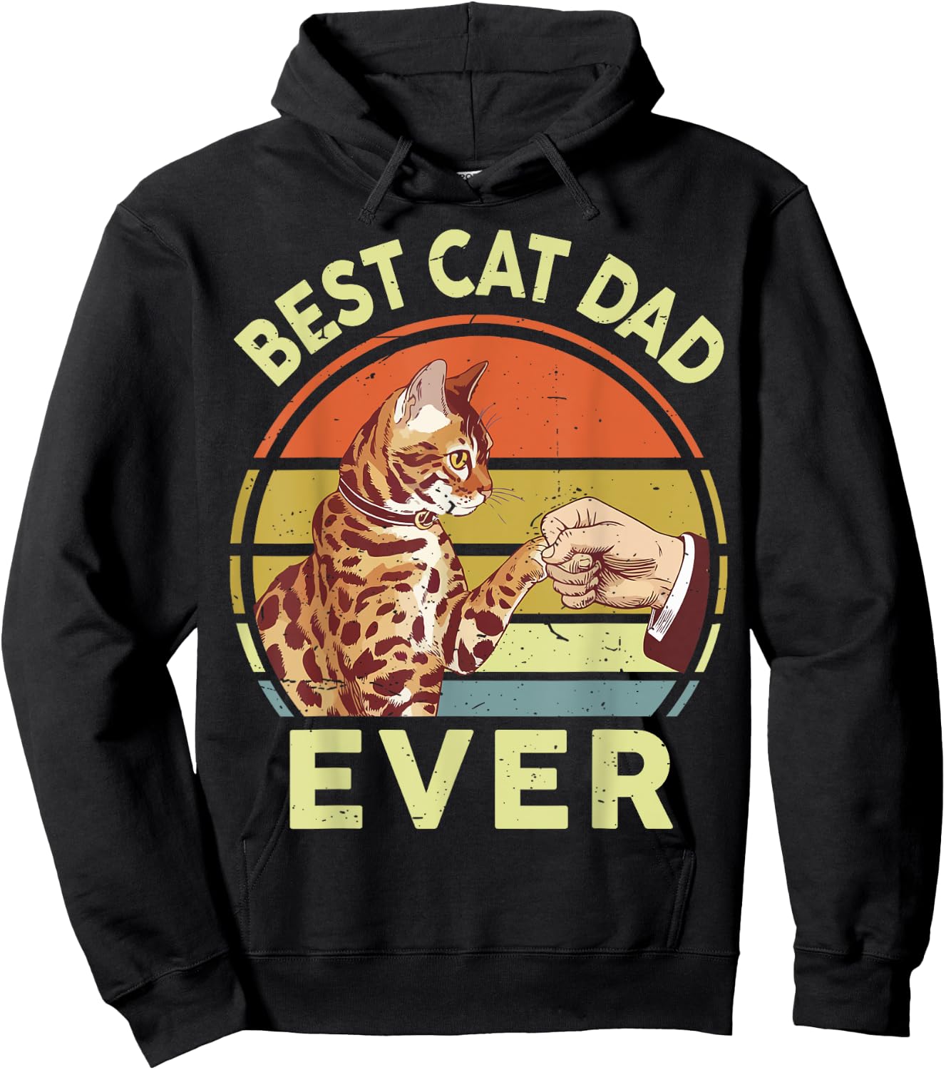 Best Bengal Cat Dad Ever Husband Father Day Gift from Wife Hoodie - Hoodie | Black