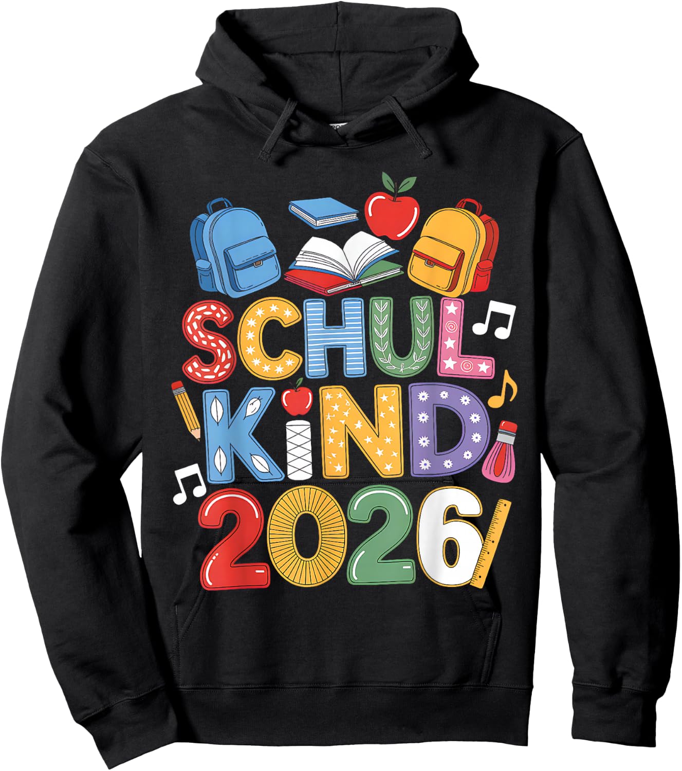 Schulkind 2026 Einschulung 2026 1.Klasse Zurück Zur Schule Hoodie - Hoodie | Black