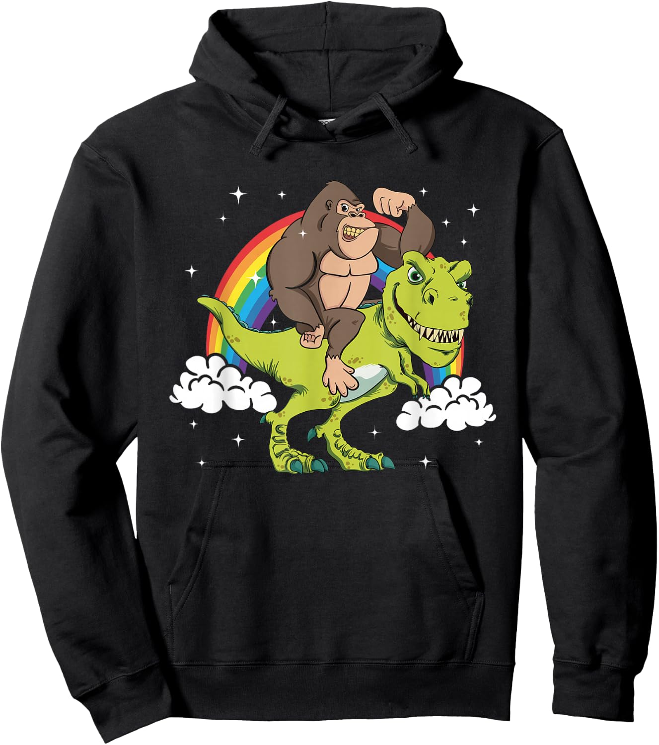 T-Rex Tyrannosaurus Dinosaur Dino Monkey Gorilla Ape Gift Hoodie - Hoodie | Black