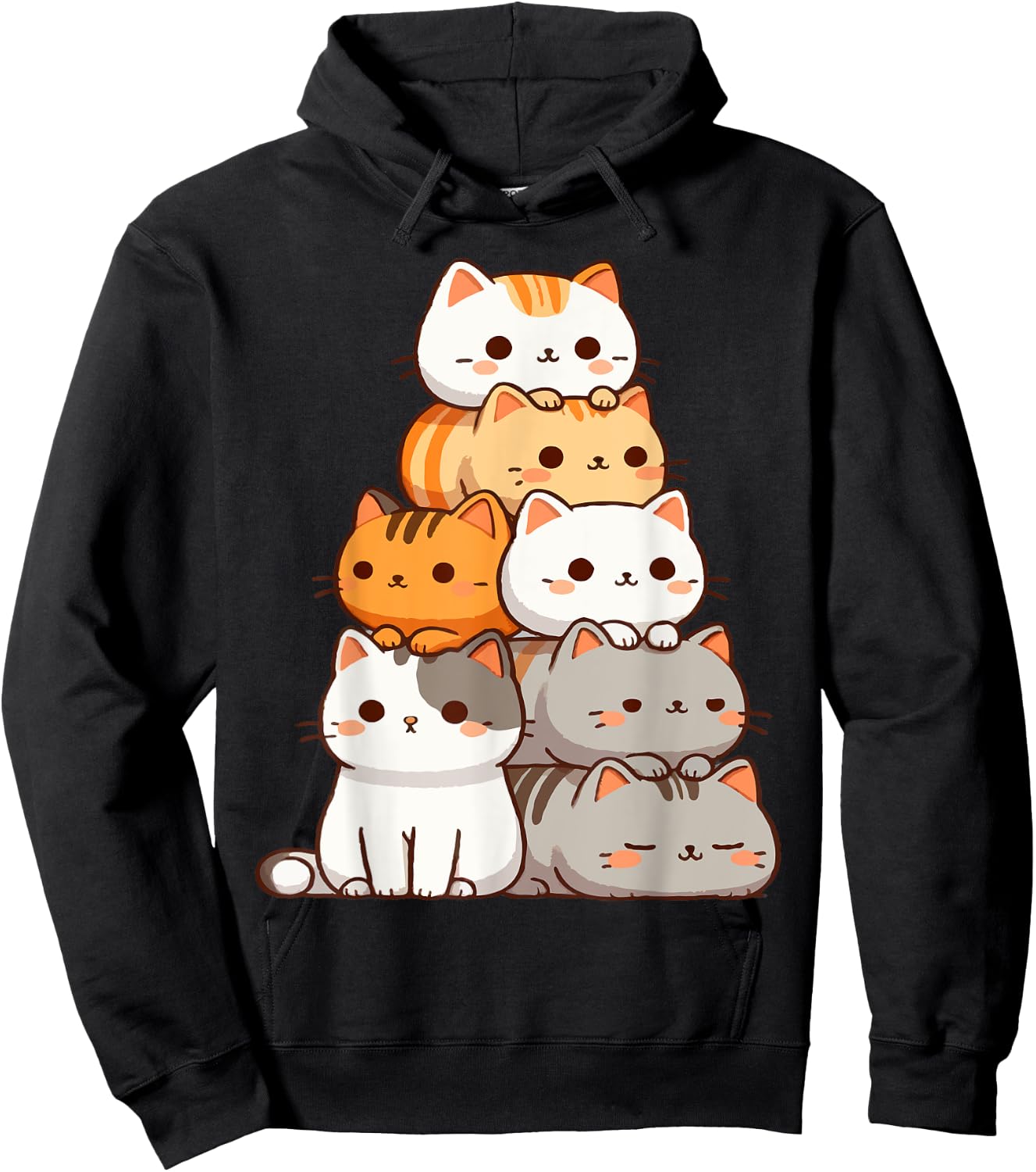 Pile Of Kitty Cats Funny Cute Cat Lover Hoodie - Hoodie | Black