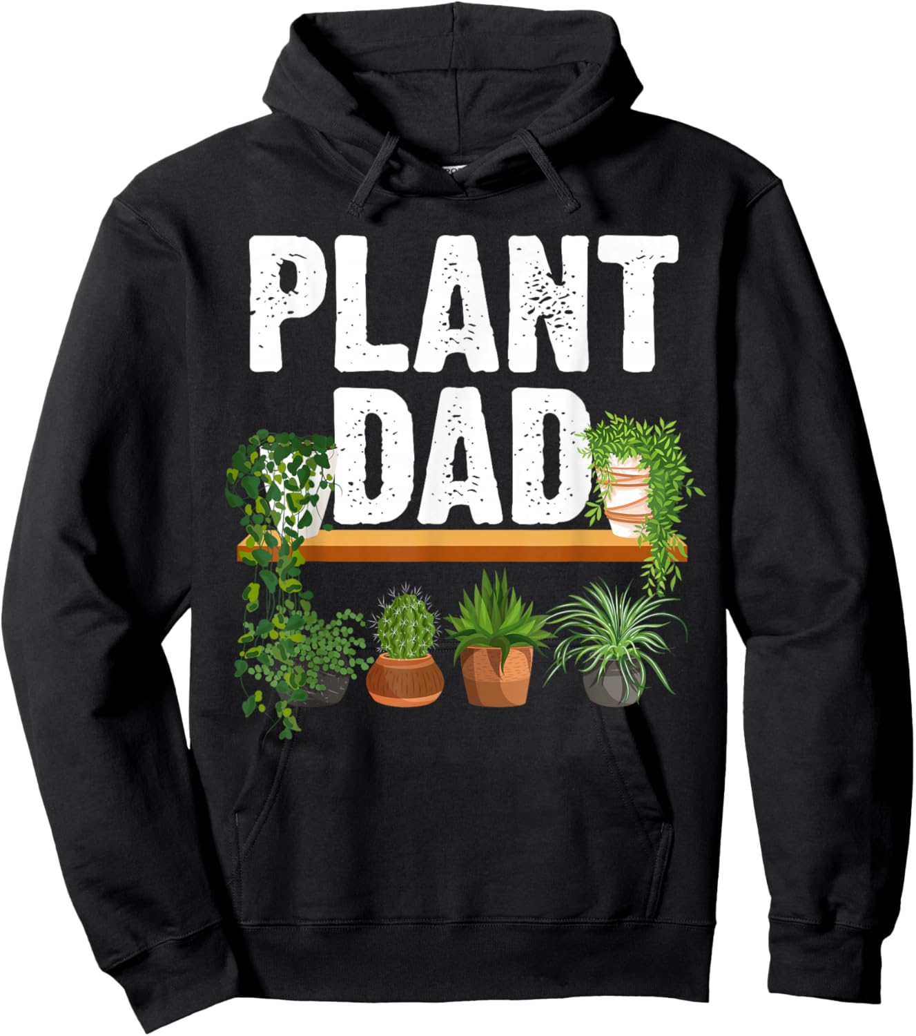 Funny Plant Dad Art For Daddy Men Papa Gardening Plant Lover Hoodie - Hoodie | Black