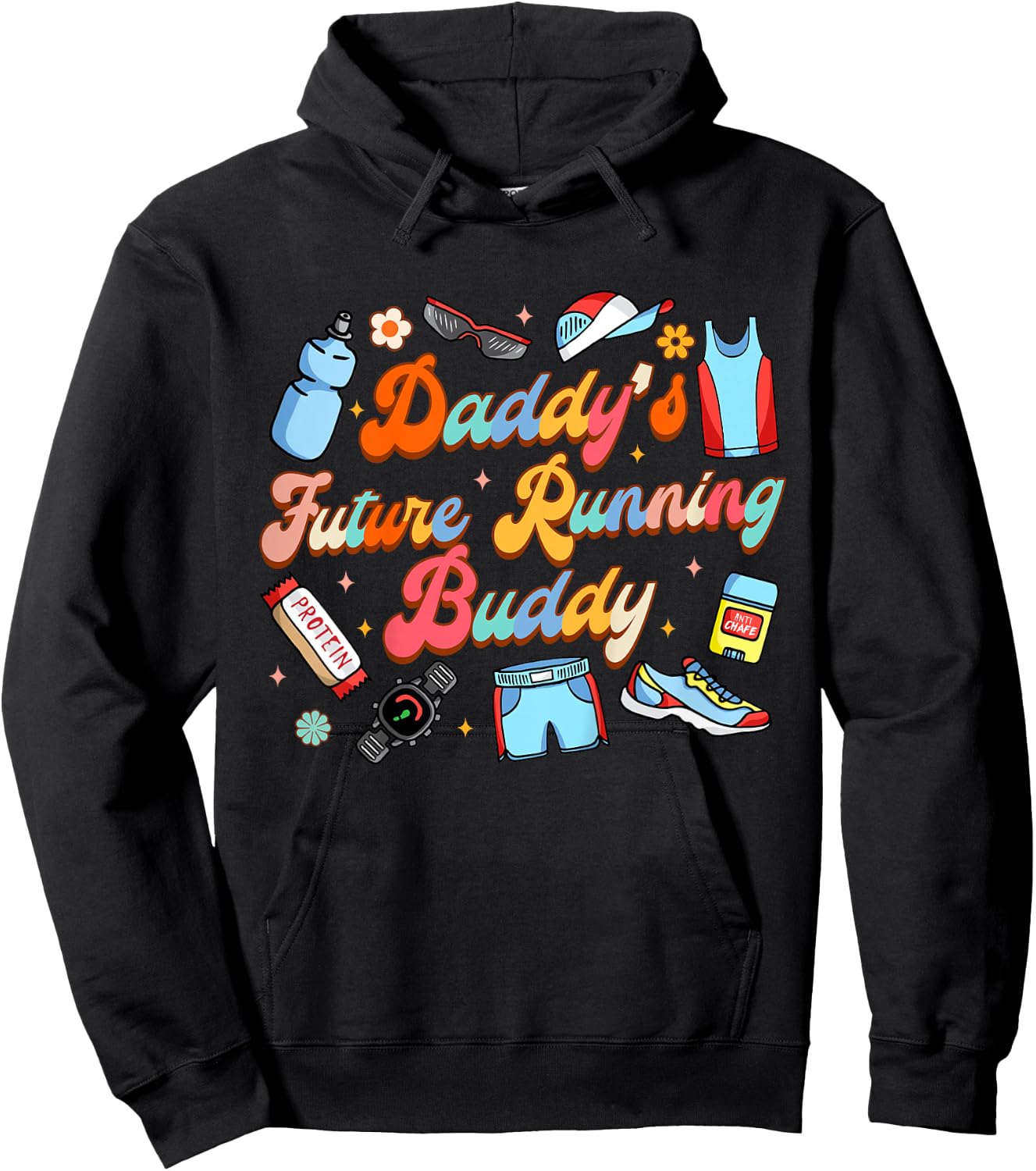Runner Running Father’s Day Daddy's Future Running Buddy Hoodie - Hoodie | Black