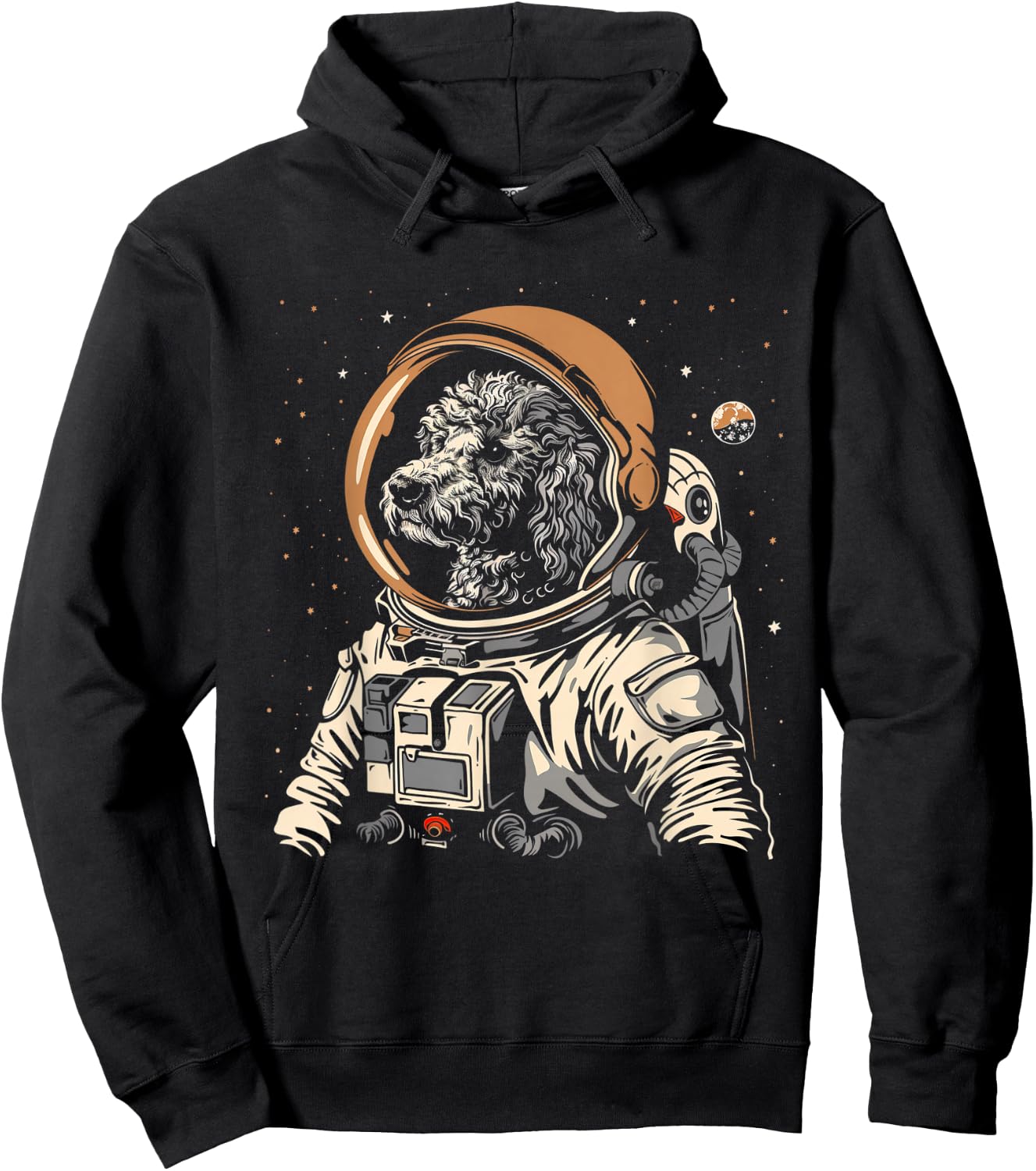 Poodle Labradoodle Astronaut Funny Cute Dog Space Suit Hoodie - Hoodie | Black