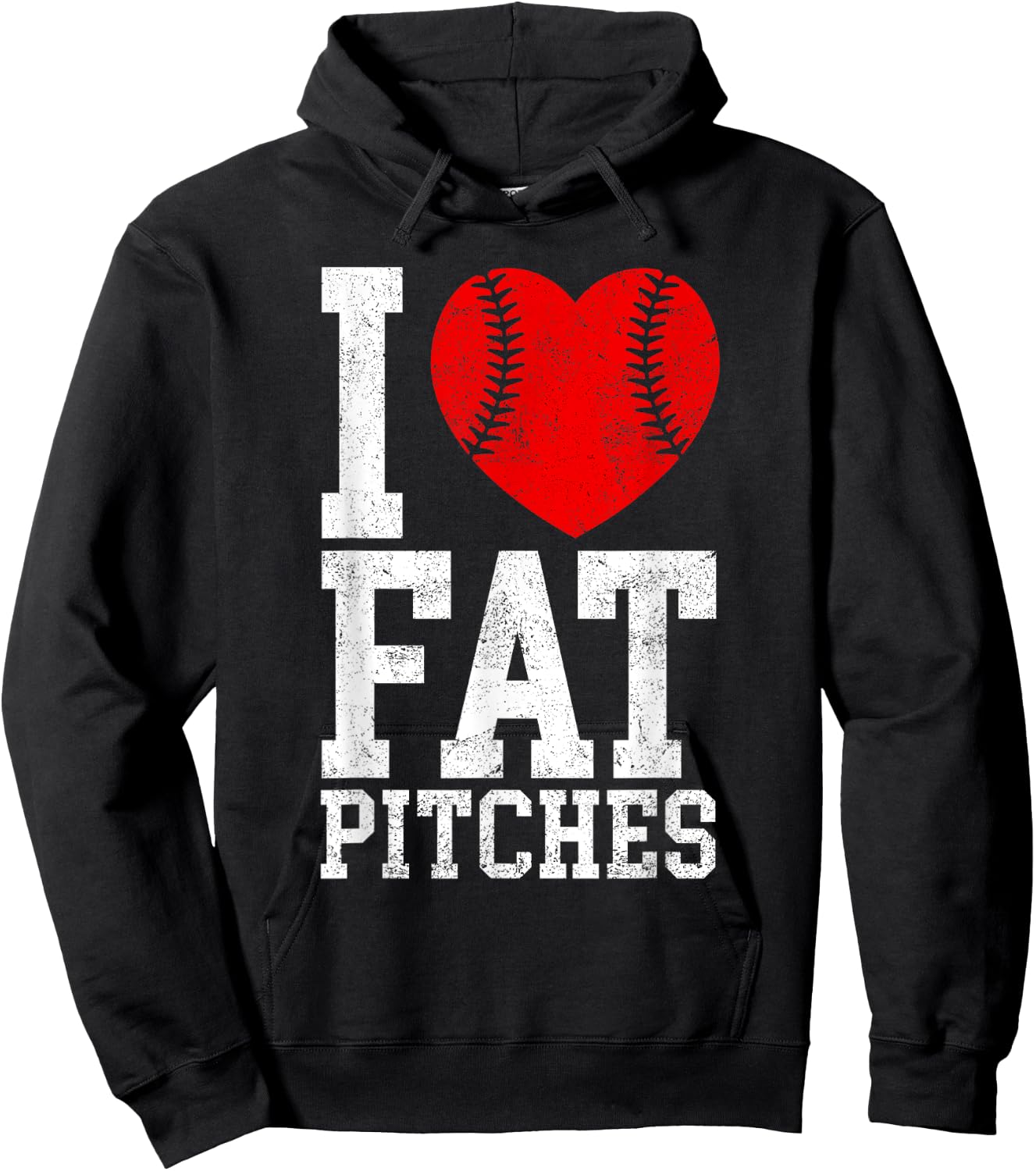 I Love Fat Pitches Funny Baseball Player Humor Hoodie - Hoodie | Black
