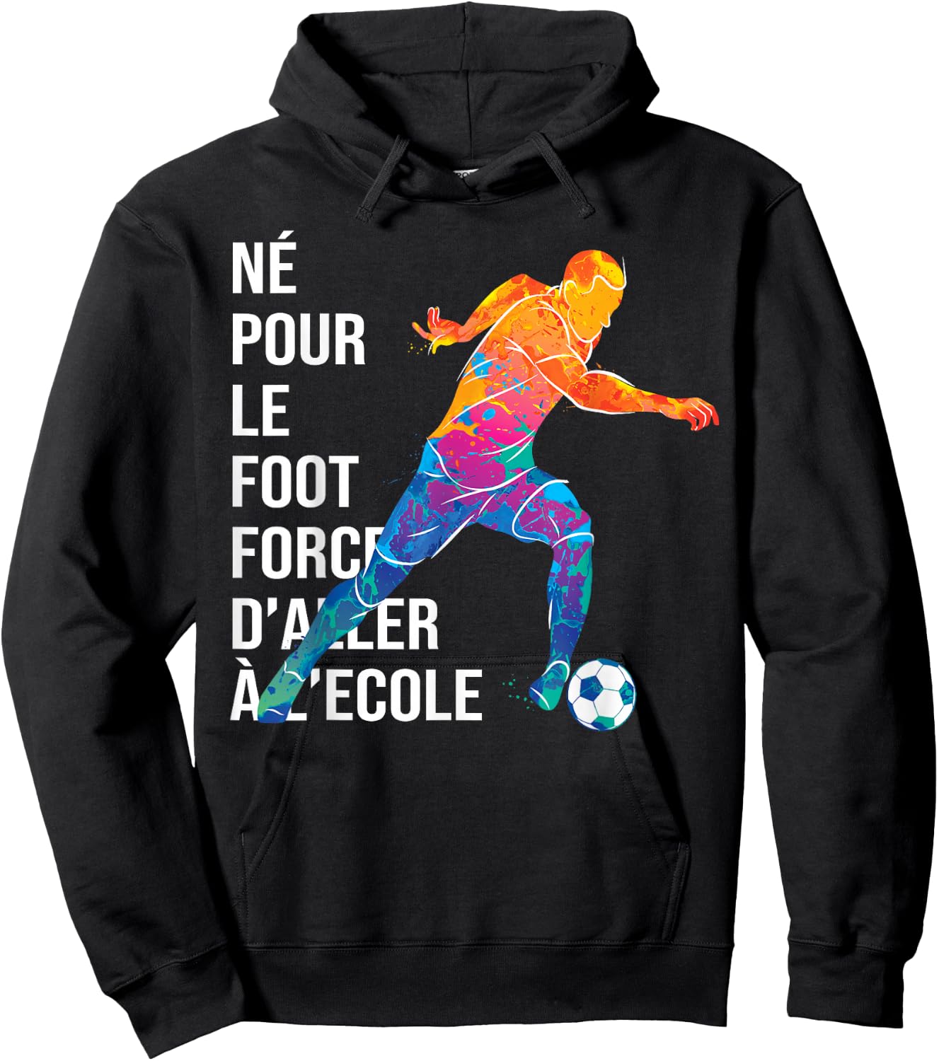Born For Football Match Football Player Funny , Black, S Hoodie - Hoodie | Black