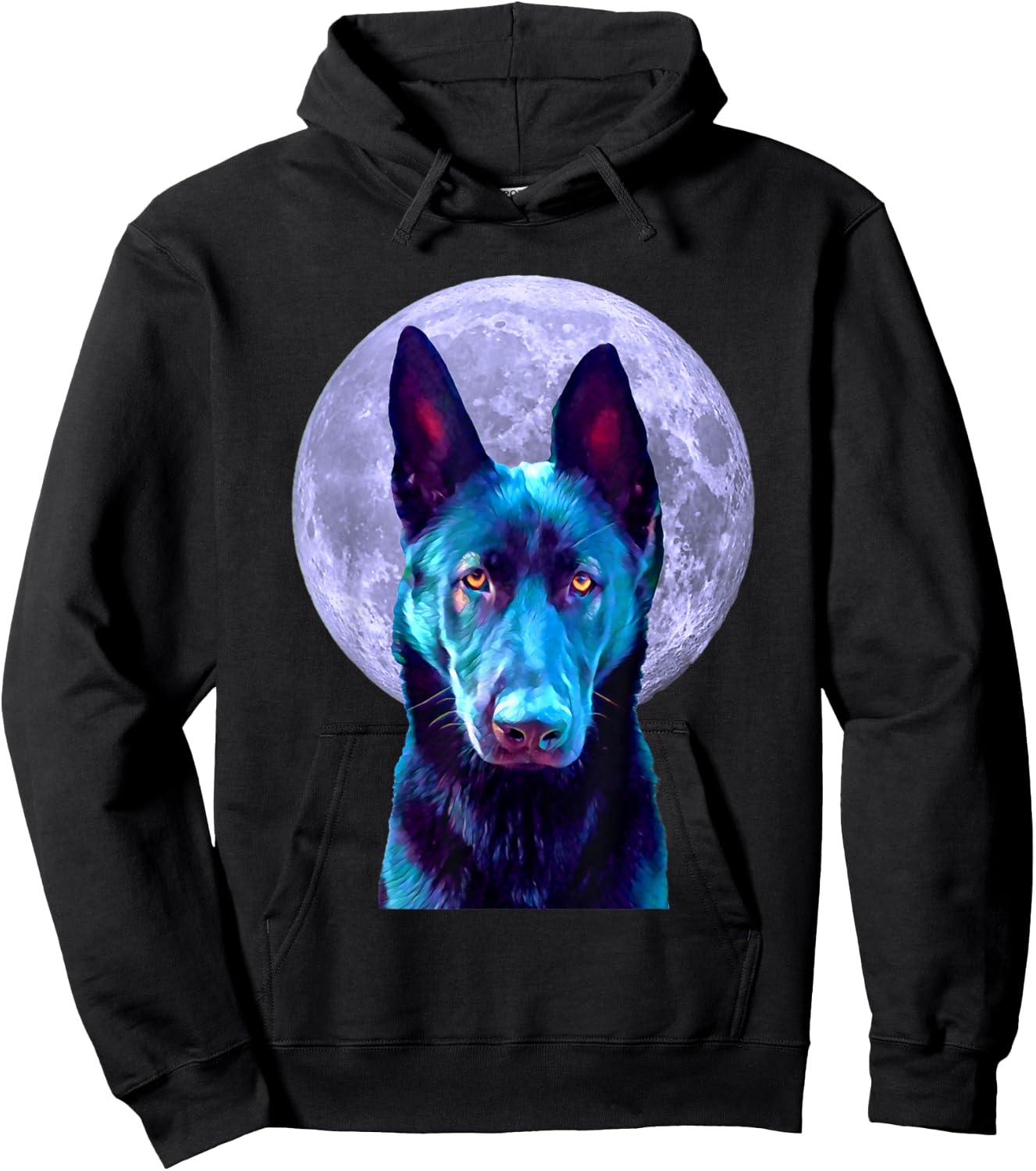 Black German Shepherd Moon: Dog Lovers, Owners, Moms, Dads Hoodie - Hoodie | Black