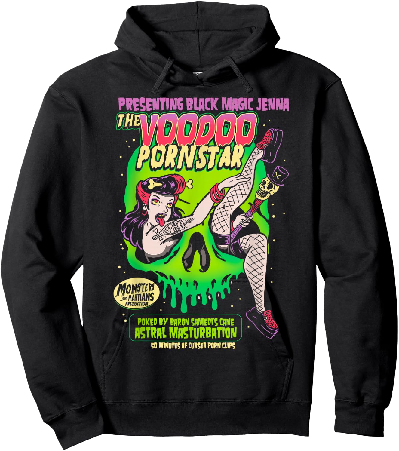 Horror Art - Voodoo Porn Star - Psychobilly Punk Art Hoodie - Hoodie | Black