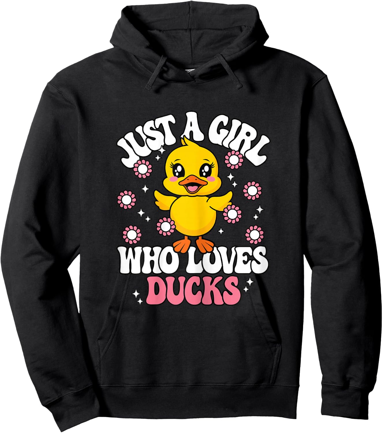 Just A Girl Who Loves Ducks Cute Duck Girls Kids Hoodie - Hoodie | Black