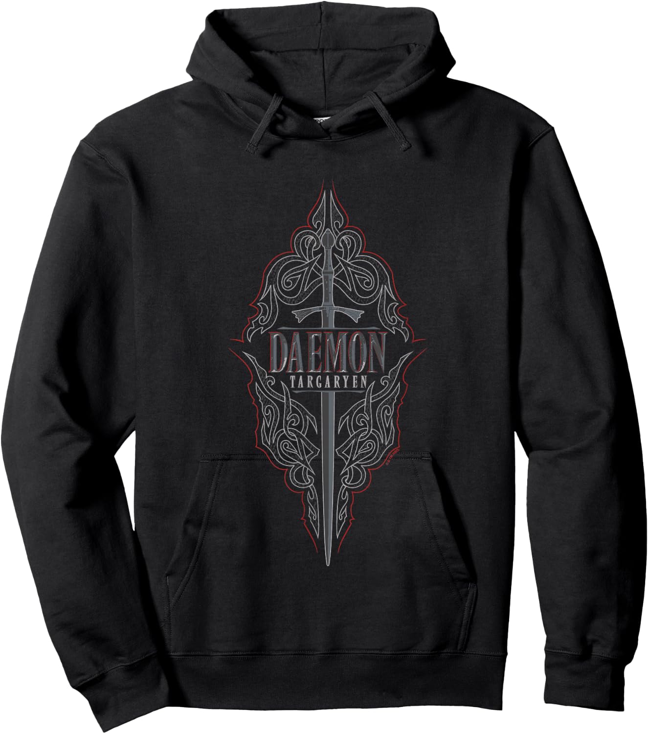 House of the Dragon Iconic Daemon Targaryen Big Chest Logo Hoodie - Hoodie | Black