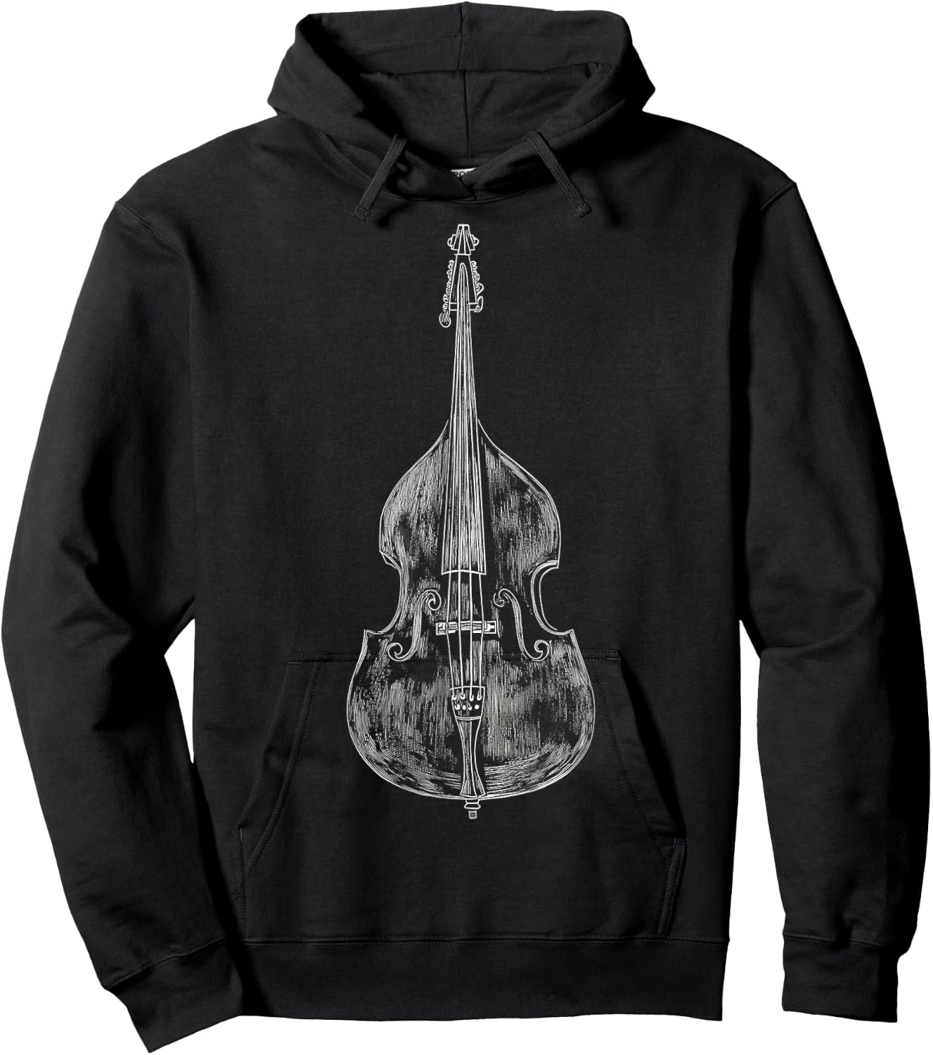 Kontrabass Musikinstrument Motiv Illustration Kontrabass Hoodie - Hoodie | Black