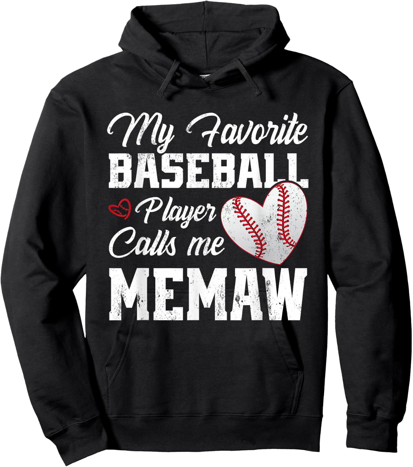 My Favorite Baseball Player Calls Me Memaw Hoodie - Hoodie | Black