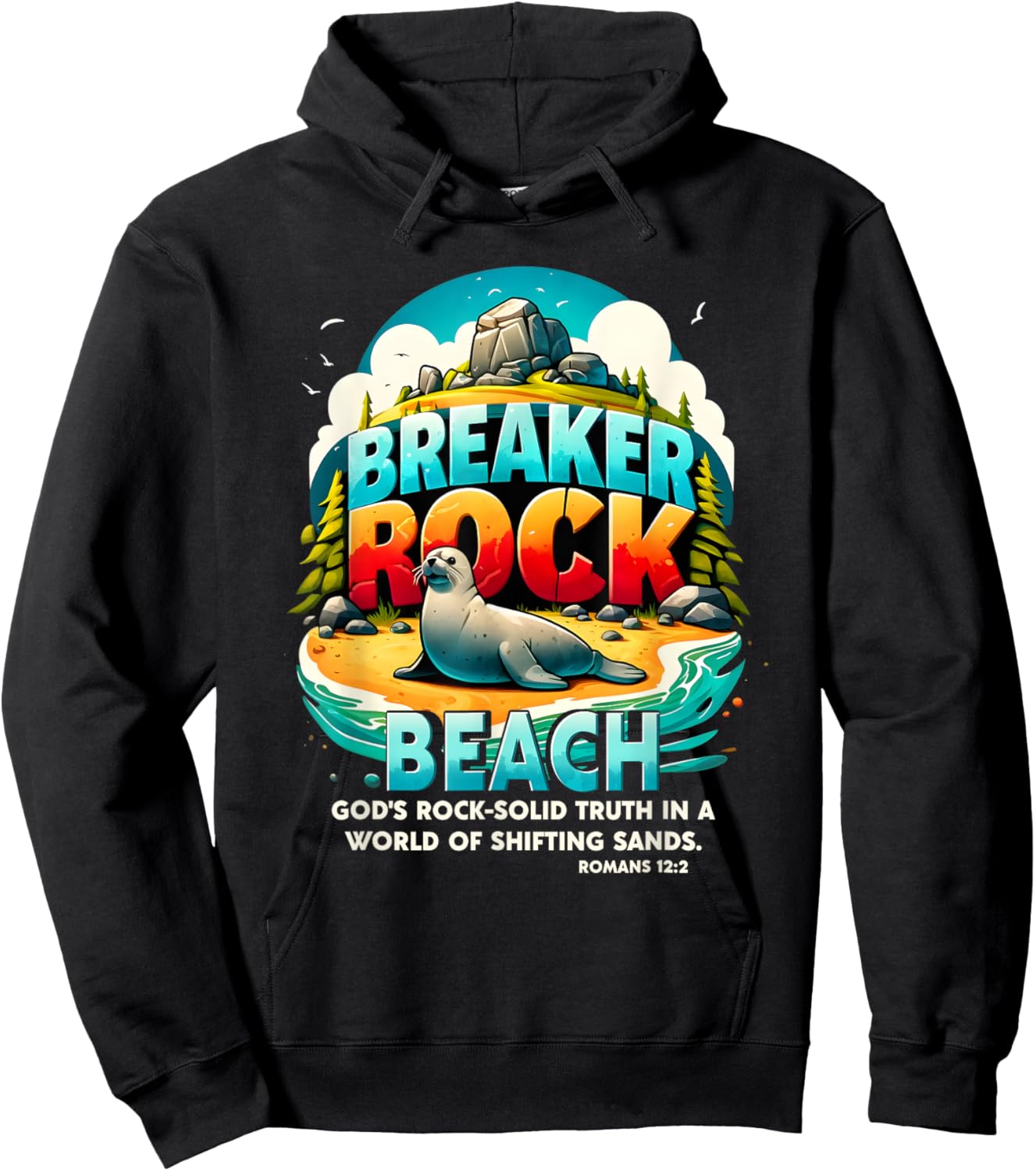 Breaker Rock Beach God's Rock-Solid Truth Christian VBS 2024 Hoodie - Hoodie | Black