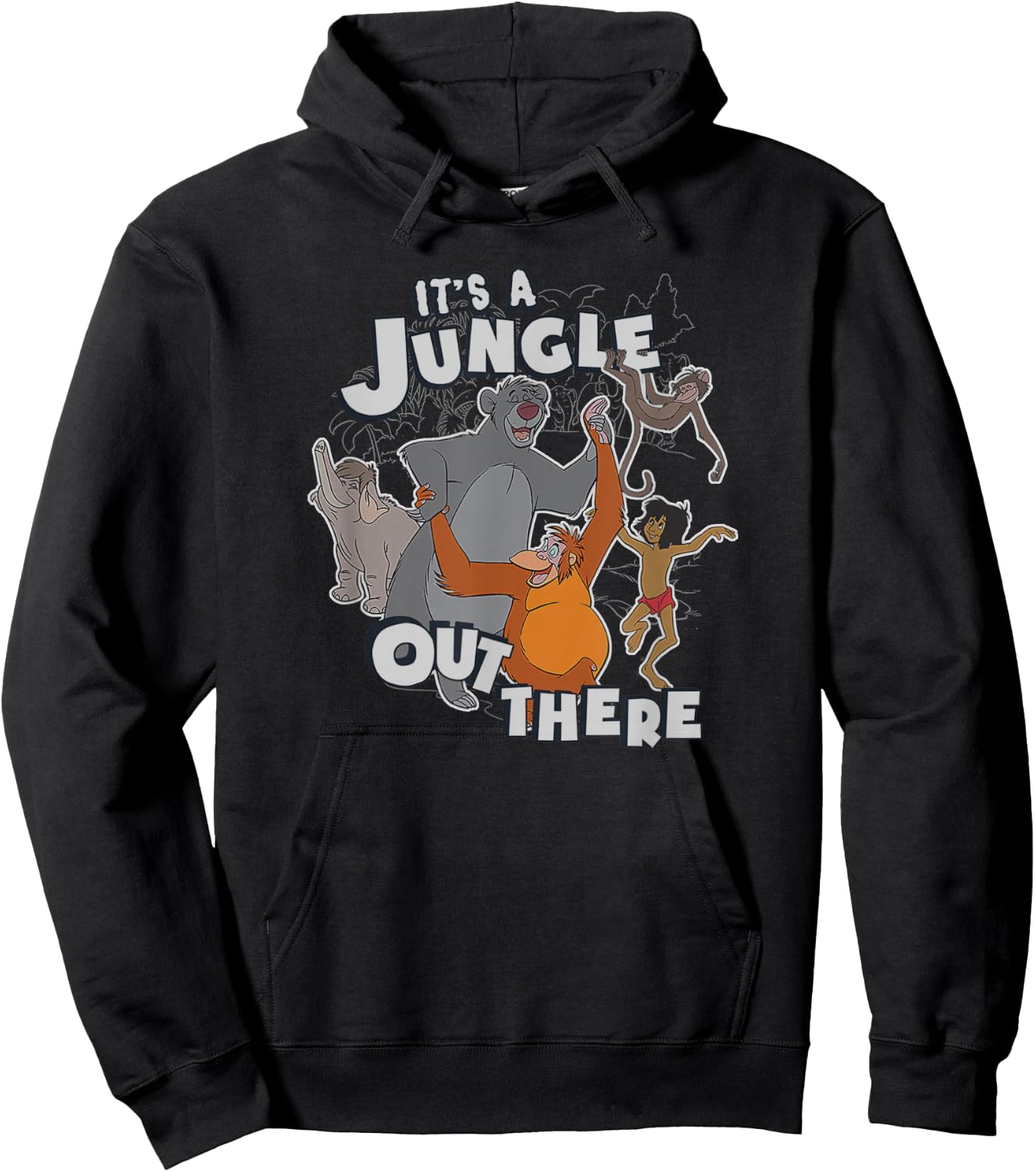 Disney The Jungle Book It's A Jungle Out There Group Poster Hoodie - Hoodie | Black
