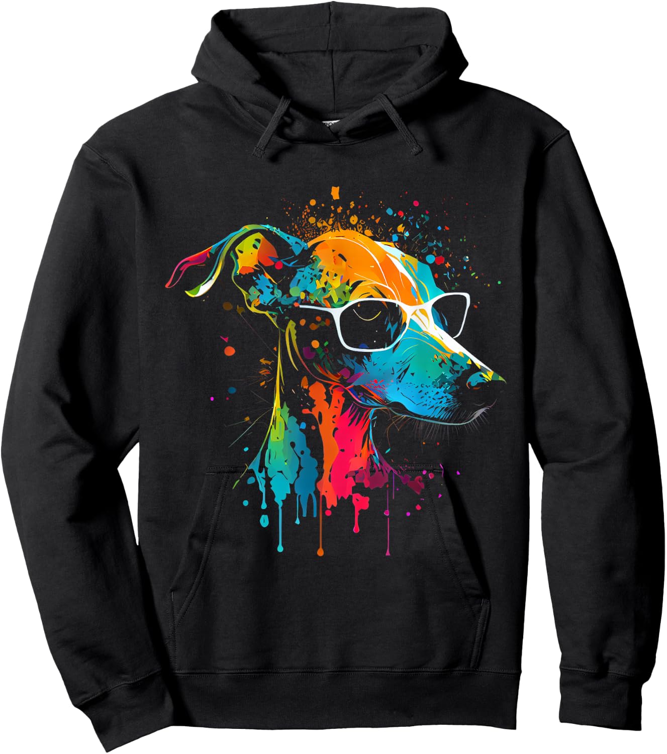 Whippet Hund Sonnenbrille Gassi Gehen Lieblings Hunde Fan Hoodie - Hoodie | Black