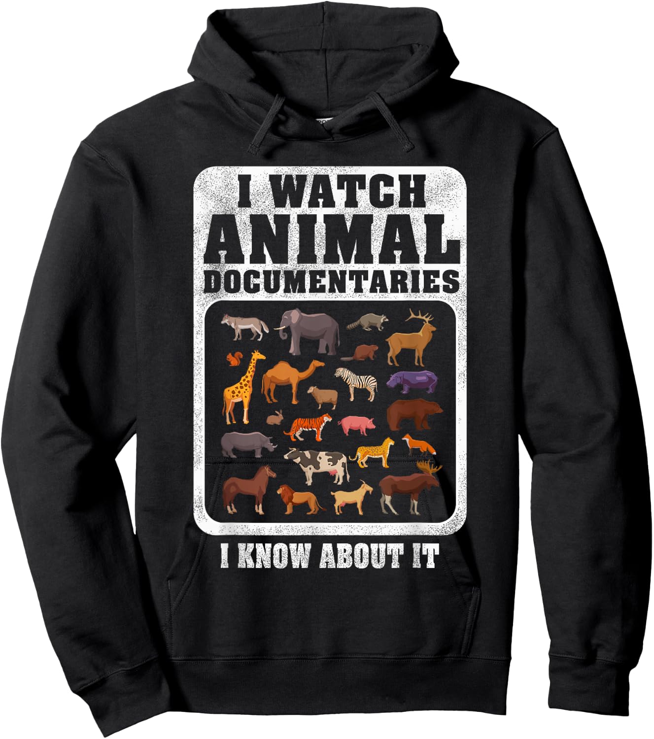 Animal Documentaries Funny Men Women Wildlife Animals Hoodie - Hoodie | Black