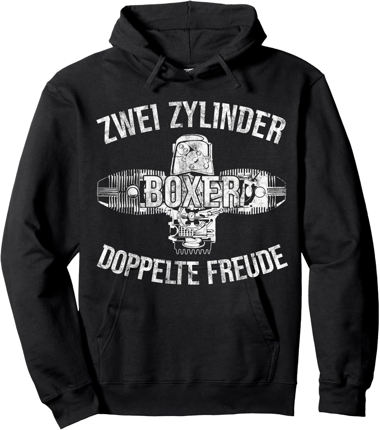 Boxer Two Cylinder Double Joy Biker Two-Cylinder , black Hoodie - Hoodie | Black