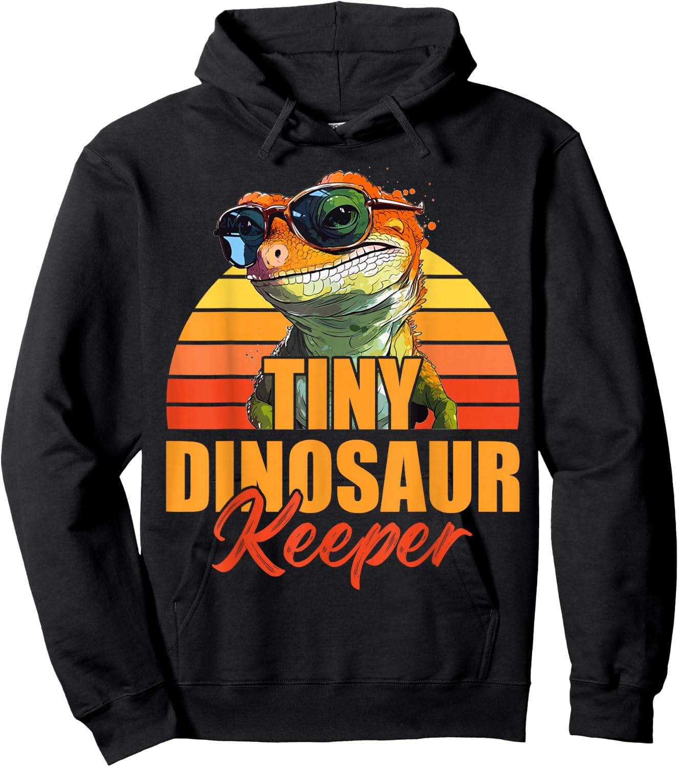 Tiny Dinosaur Keeper Animal Lover Crested Gecko Boy Retro Hoodie - Hoodie | Black