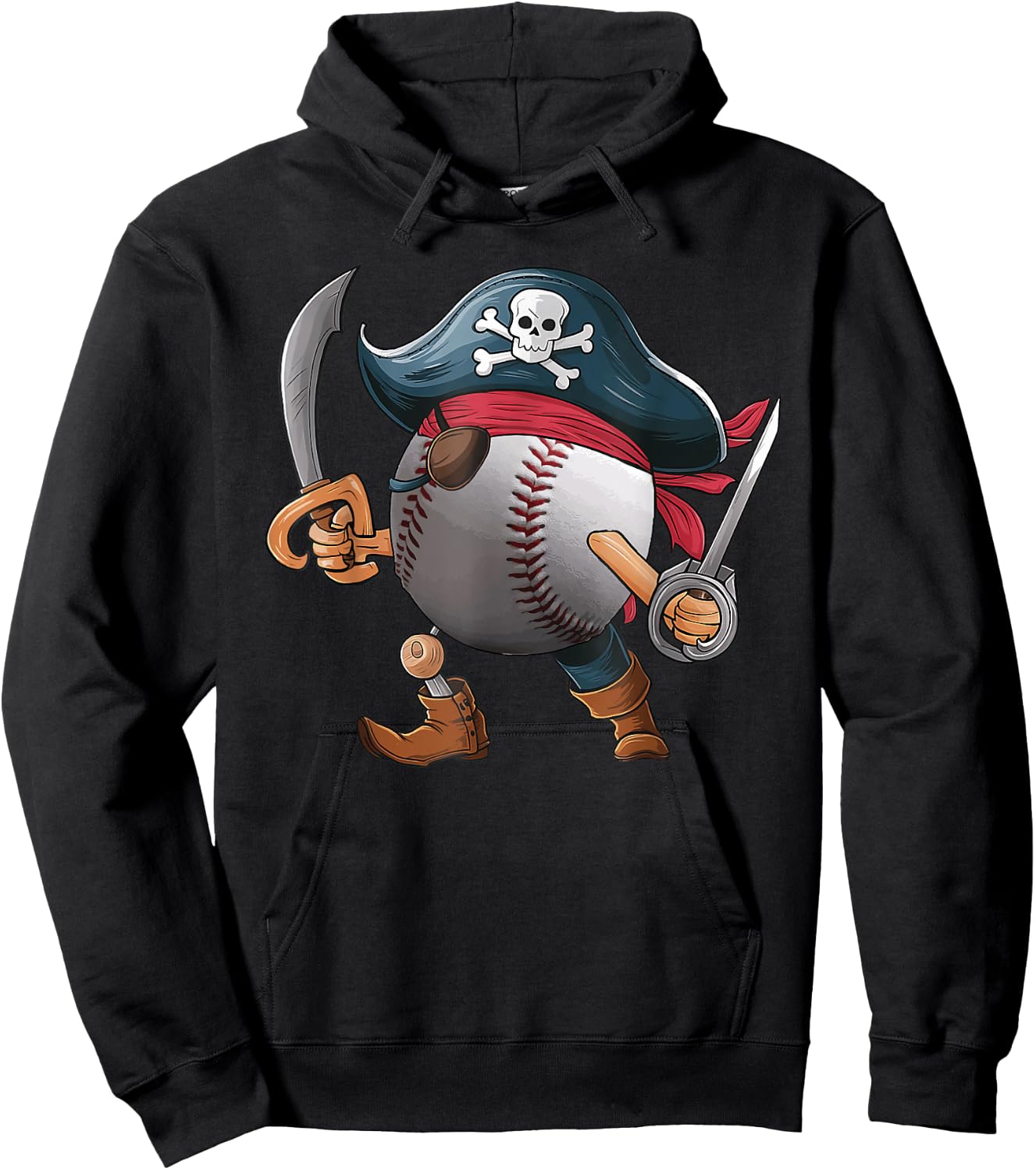 Baseball Pirate Ball Costume Funny Crossbones Skull Skeleton Hoodie - Hoodie | Black