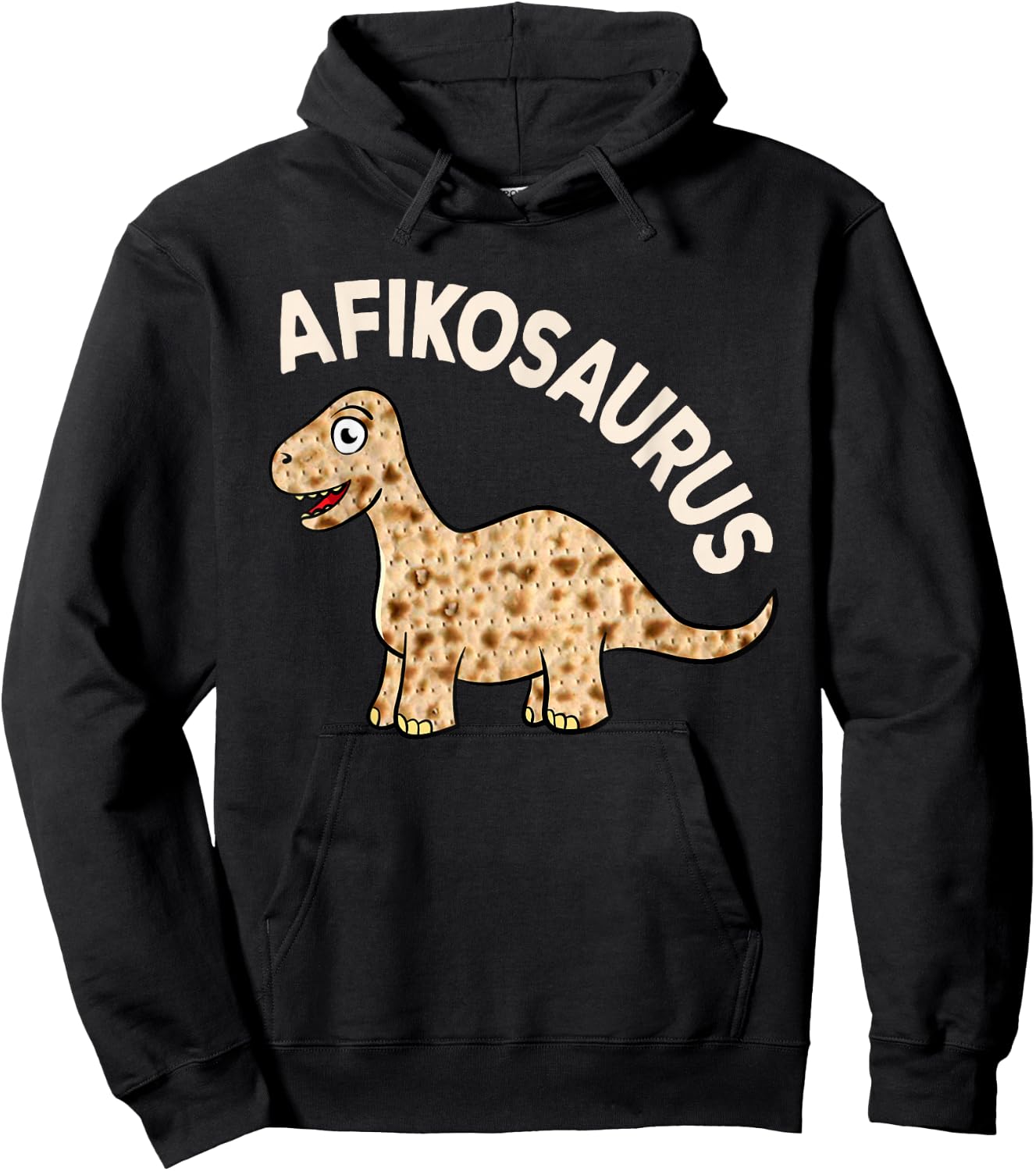 Dinosaur Afiko Hebrew Passover Jewish Funny Hoodie - Hoodie | Black