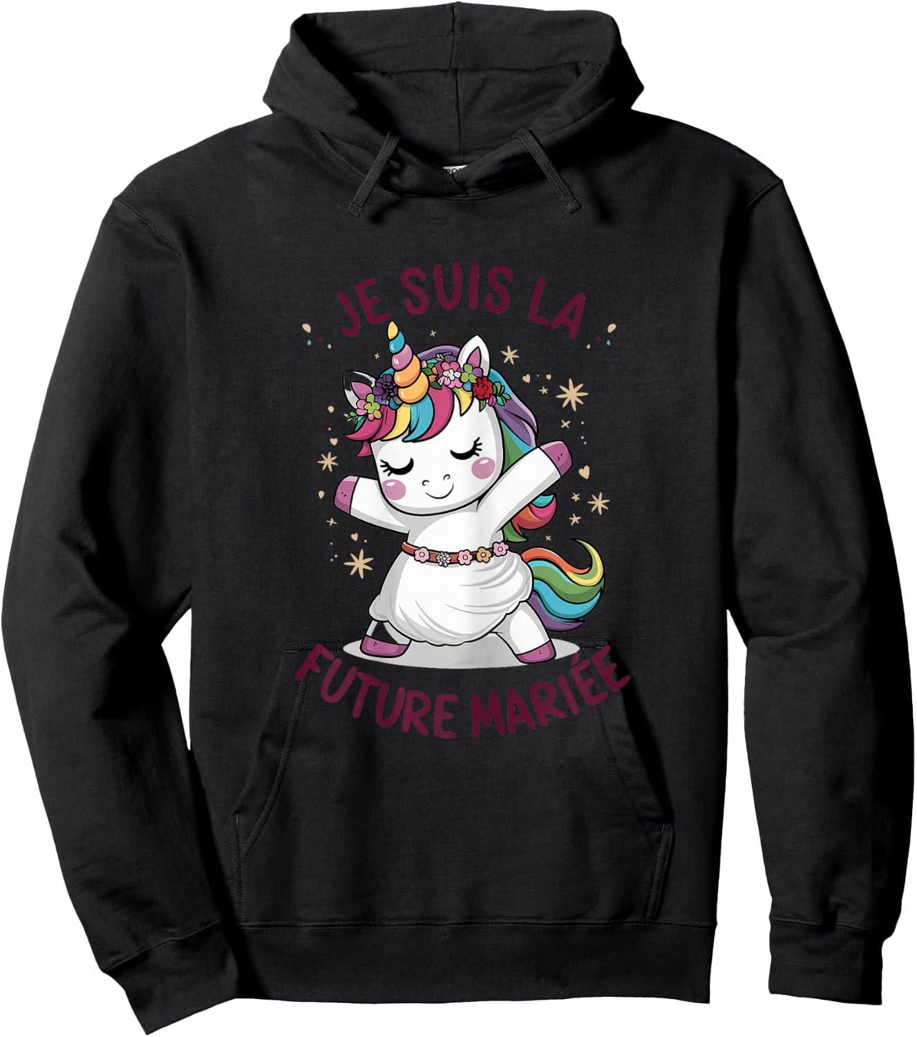 Je Suis La Future Bride Wedding Woman Unicorn , white Hoodie - Hoodie | Black
