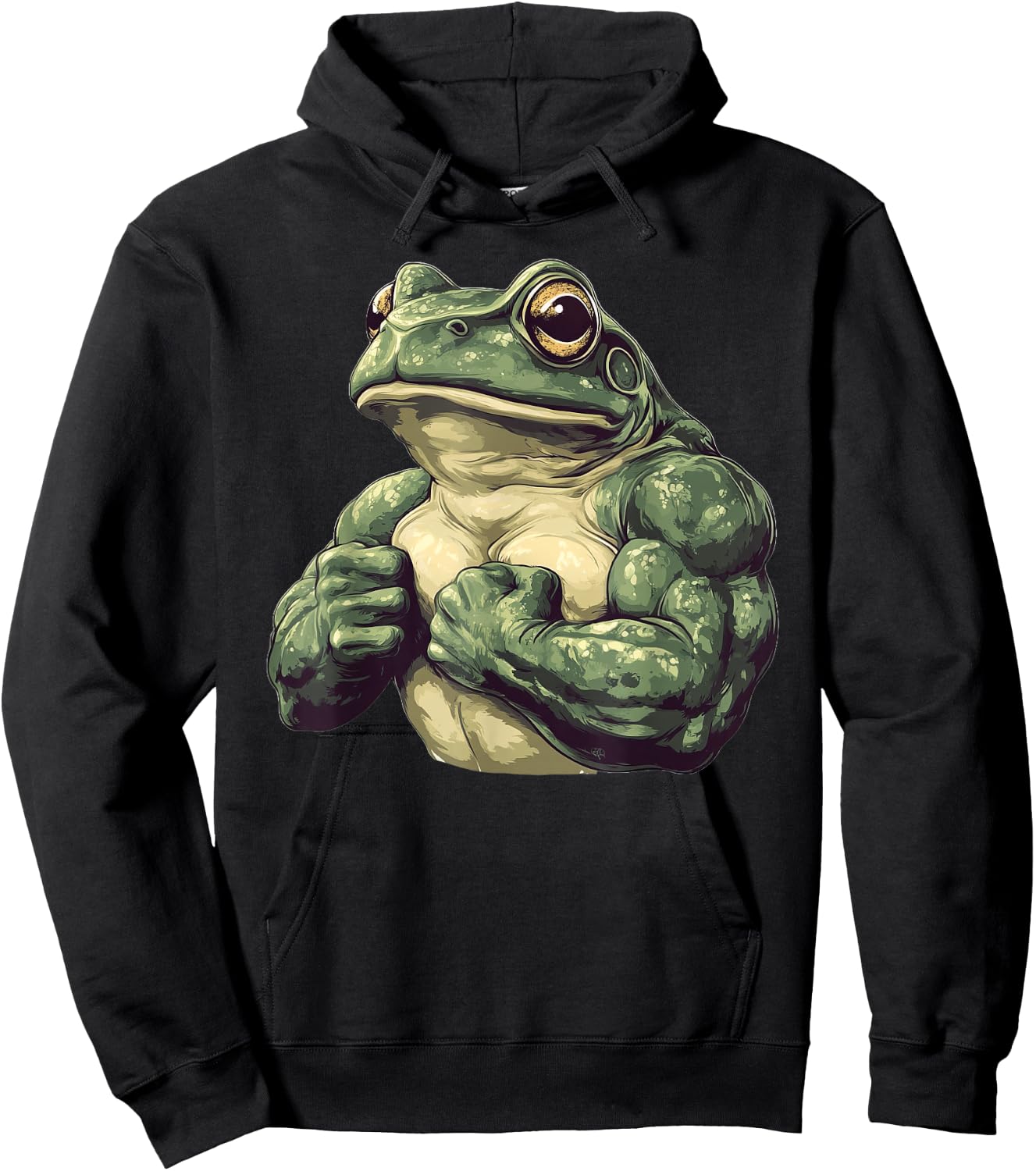 Muscular Frog Powerlifting Weightlifting Gym Workout Hoodie - Hoodie | Black