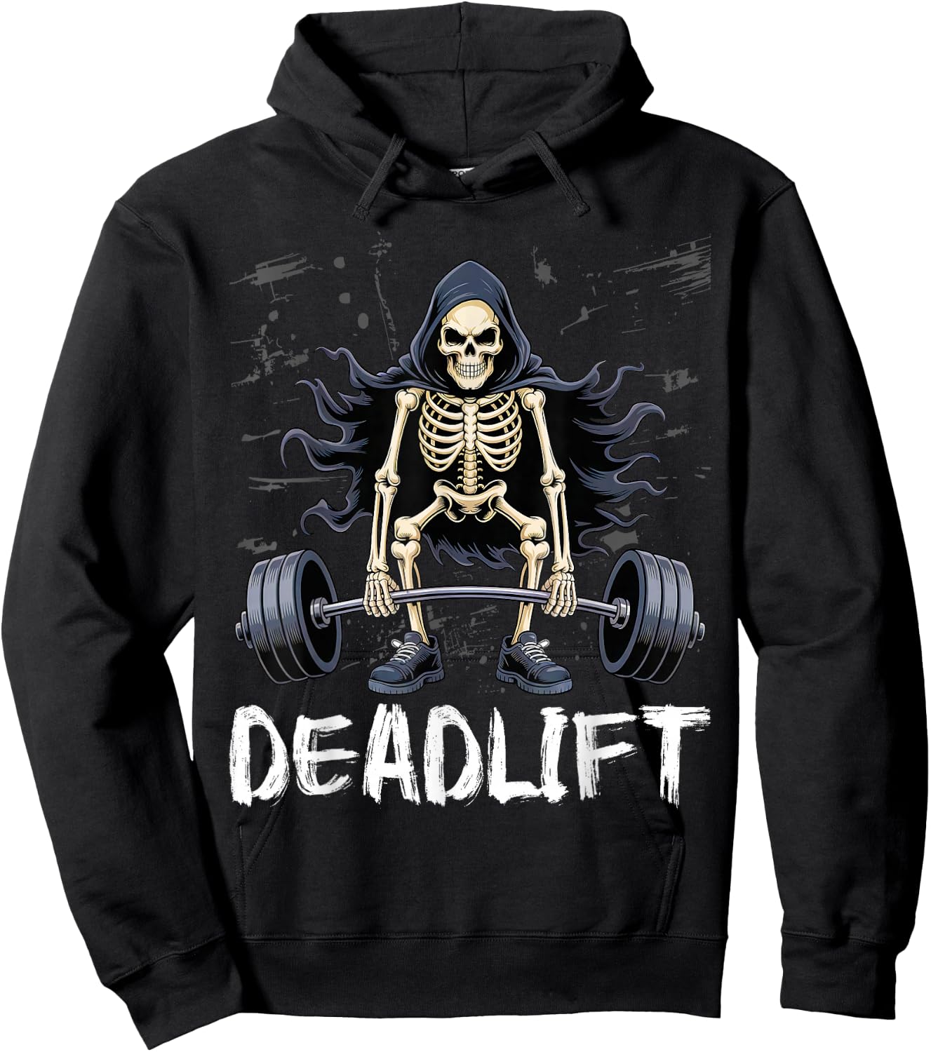 Deadlift Funny Halloween Skeleton Weight Lifting Workout Hoodie - Hoodie | Black