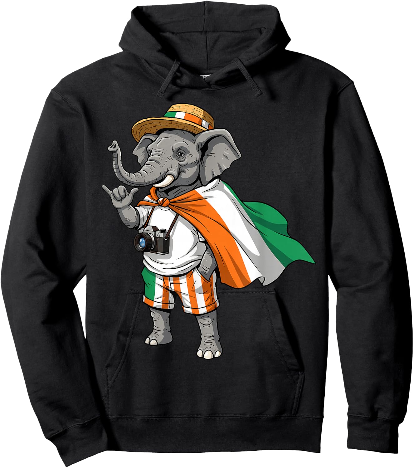 Ivory Coast Flag Elephant Cote D'Ivoire Ivorian Roots Hoodie - Hoodie | Black