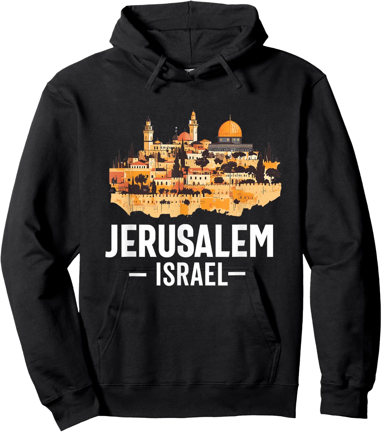 Jérusalem Israël Skyline Souvenir Israélien Juif Femme Homme Hoodie - Hoodie | Black