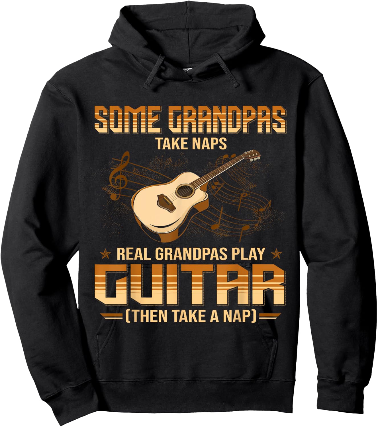Some Grandpa Take Naps Real Grandpas Play Guitar Hoodie - Hoodie | Black