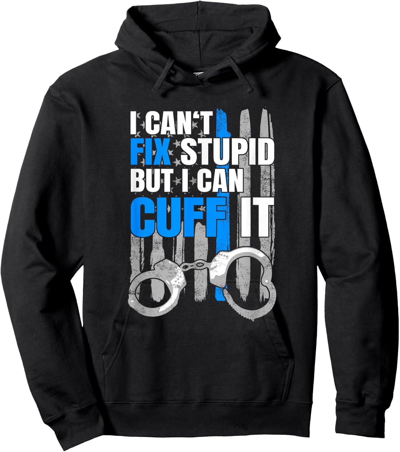 Funny Cop Gift - Handcuffs Police Law Enforcement T Shirt Hoodie - Hoodie | Black