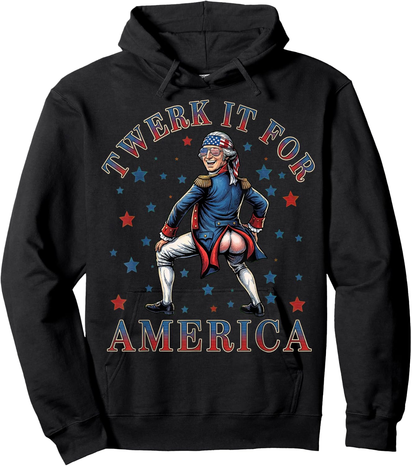 Twerk It for America Funny Patriotic Adult Humor 4th of July Hoodie - Hoodie | Black
