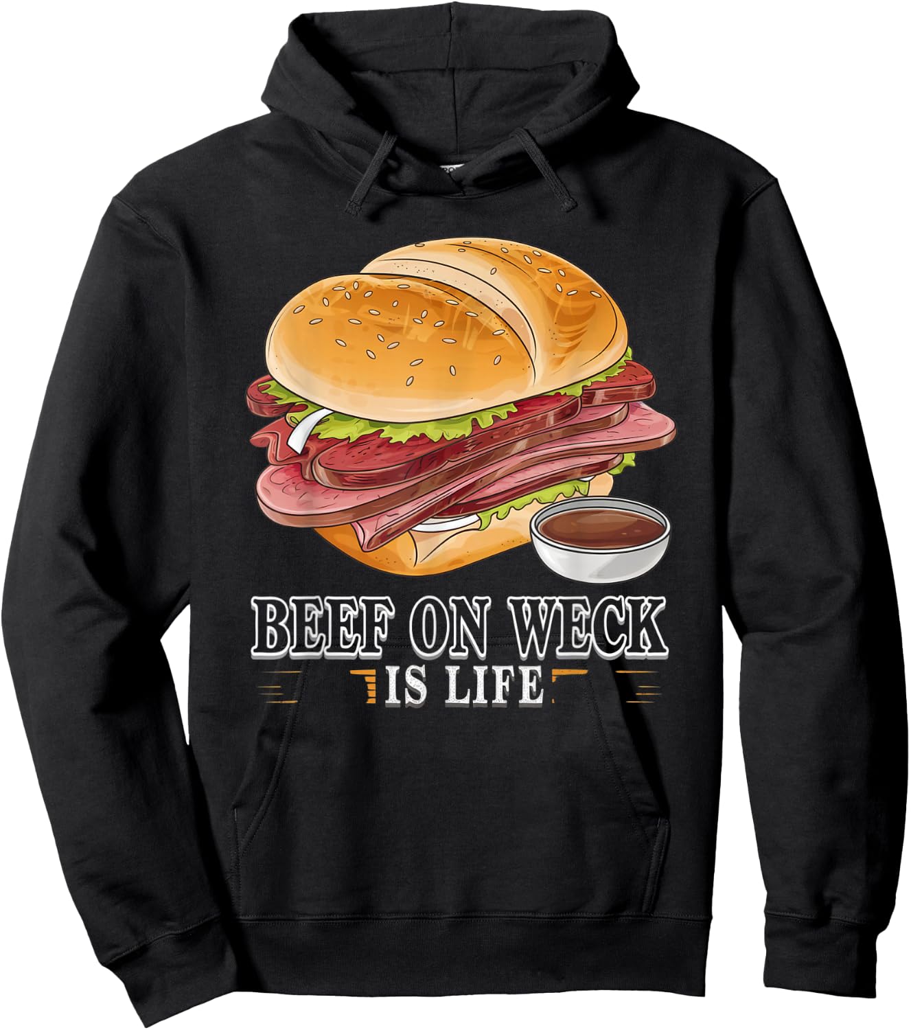 Beef on Weck – Iconic Sandwich Design for Food Lovers Hoodie - Hoodie | Black