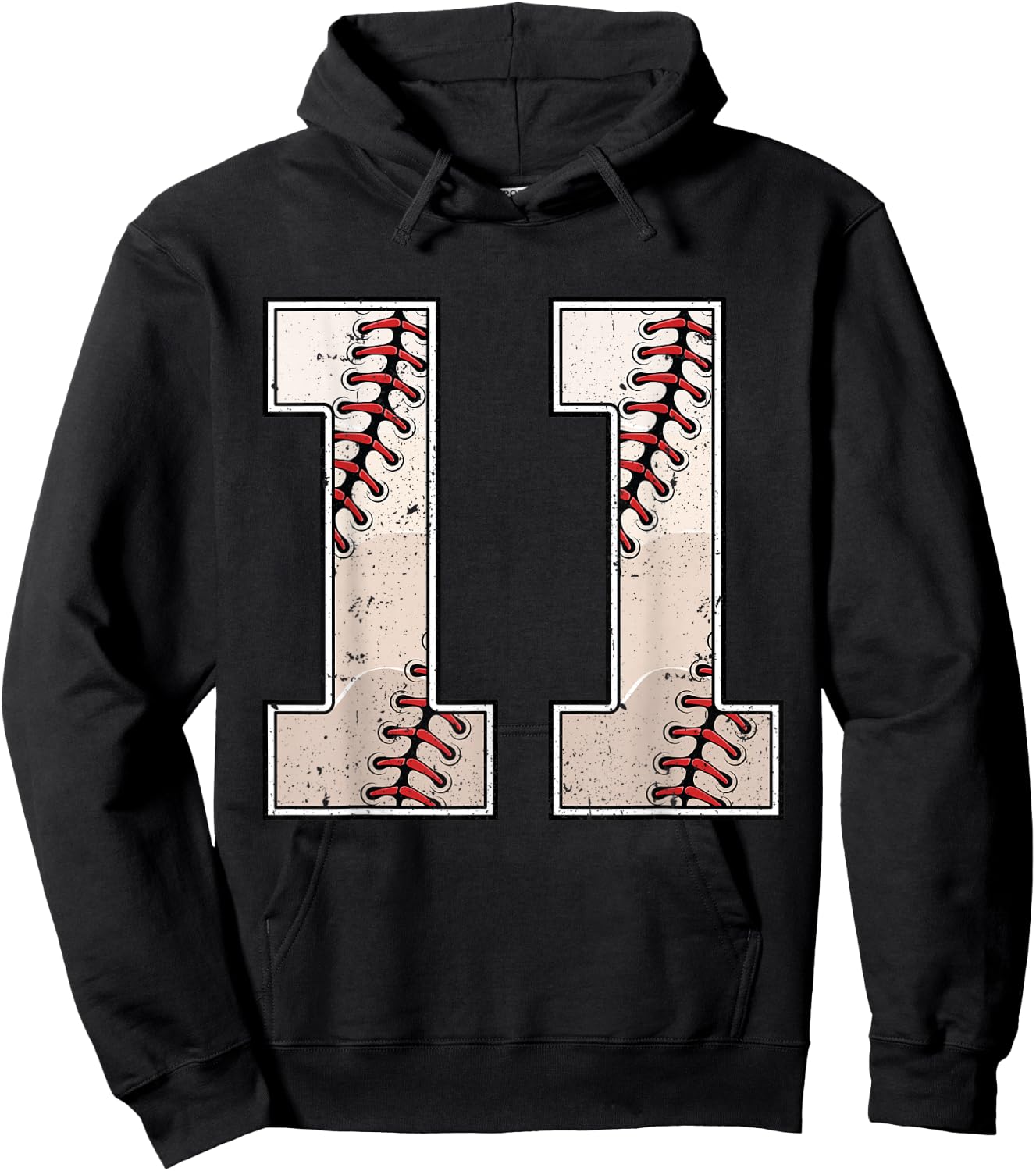 Baseball Birthday Boy Eleven 11 Years Old 11th Bday Party Hoodie - Hoodie | Black