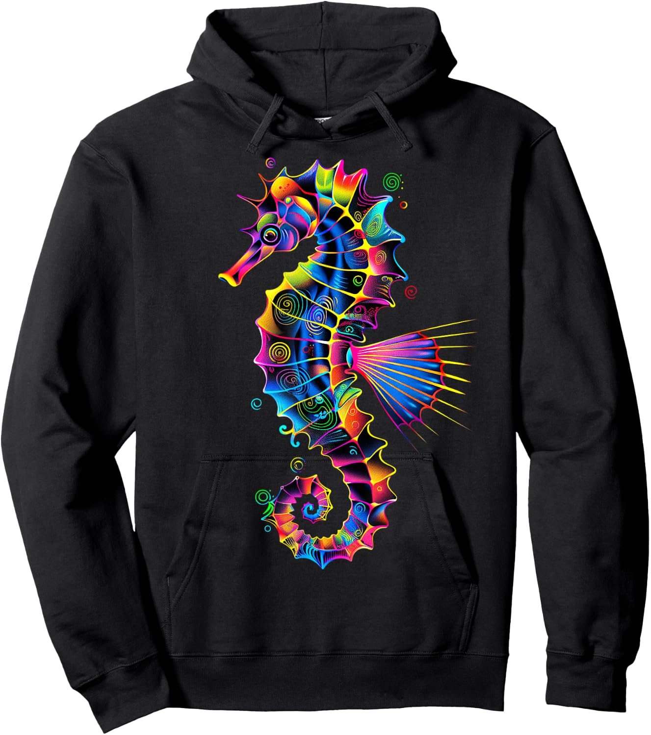 Seahorse Pop Art Colourful Aquarist Ocean Cute Seahorse Hoodie - Hoodie | Black