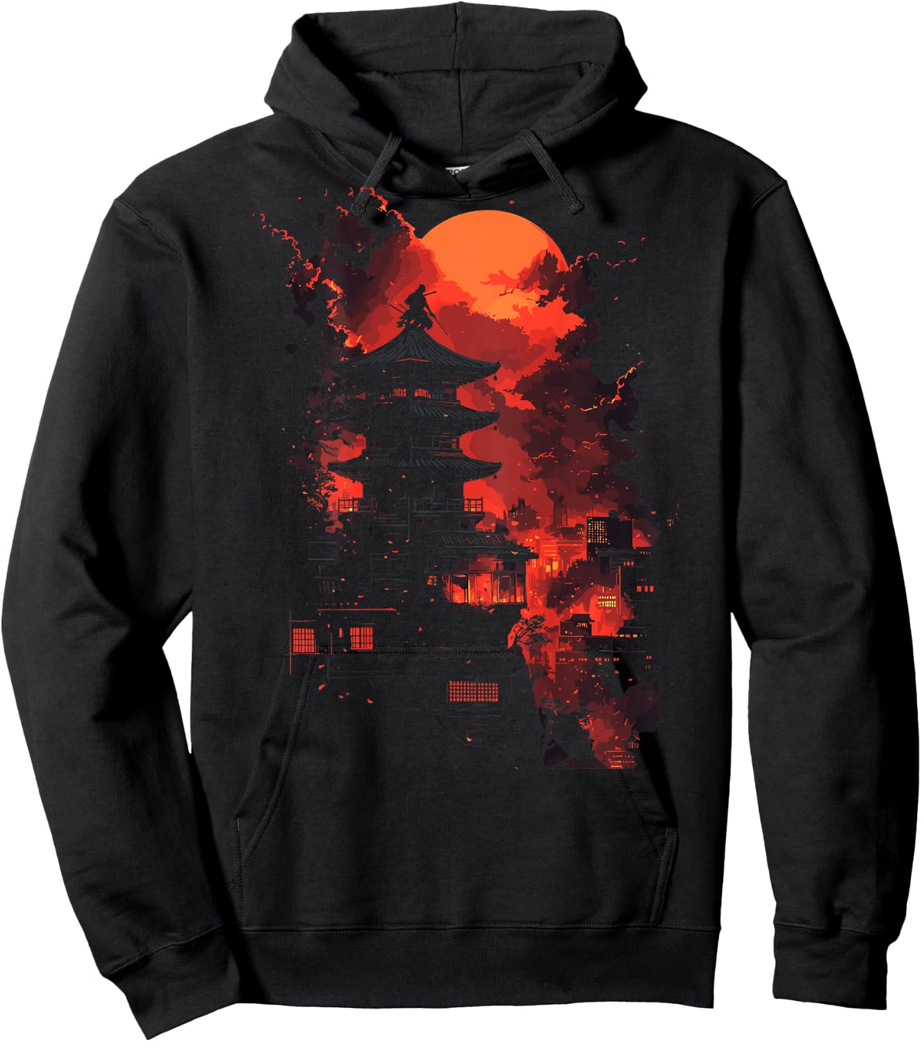Japanese Ninja Backprint , black Hoodie - Hoodie | Black