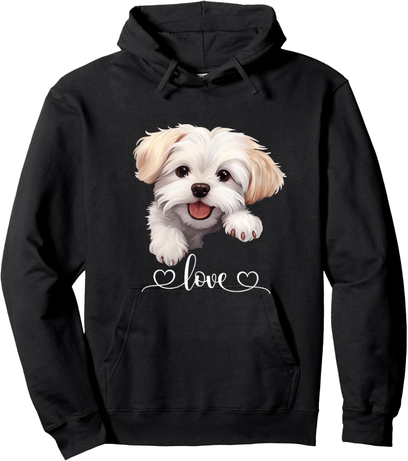 Maltese Love – Cute Small Dog Lover Gift Hoodie - Hoodie | Black